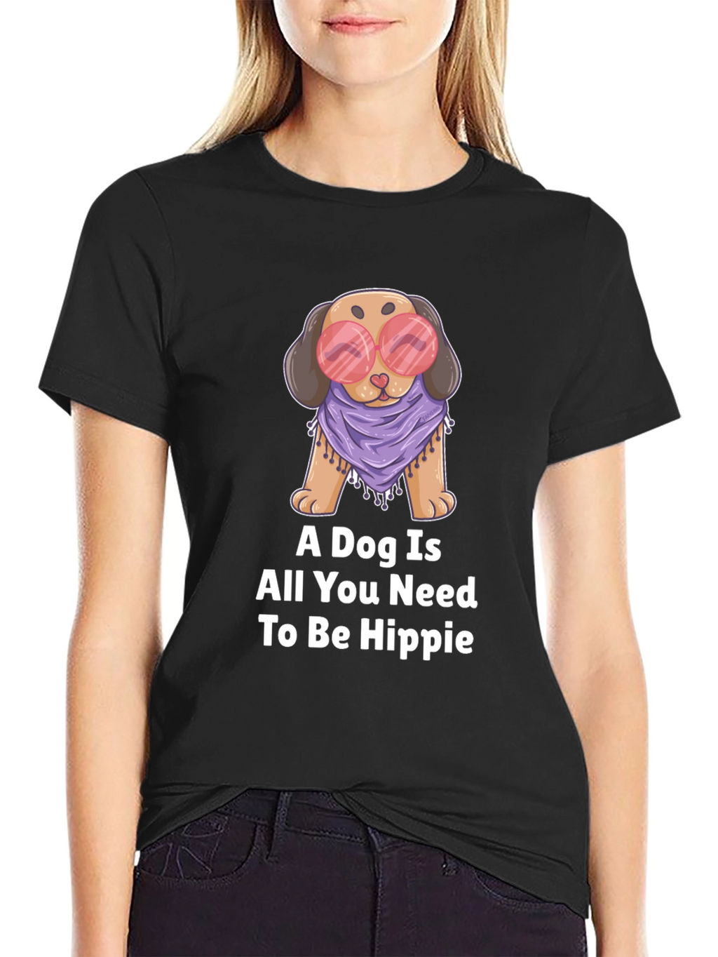 Dog Hippie Graphic T-Shirt