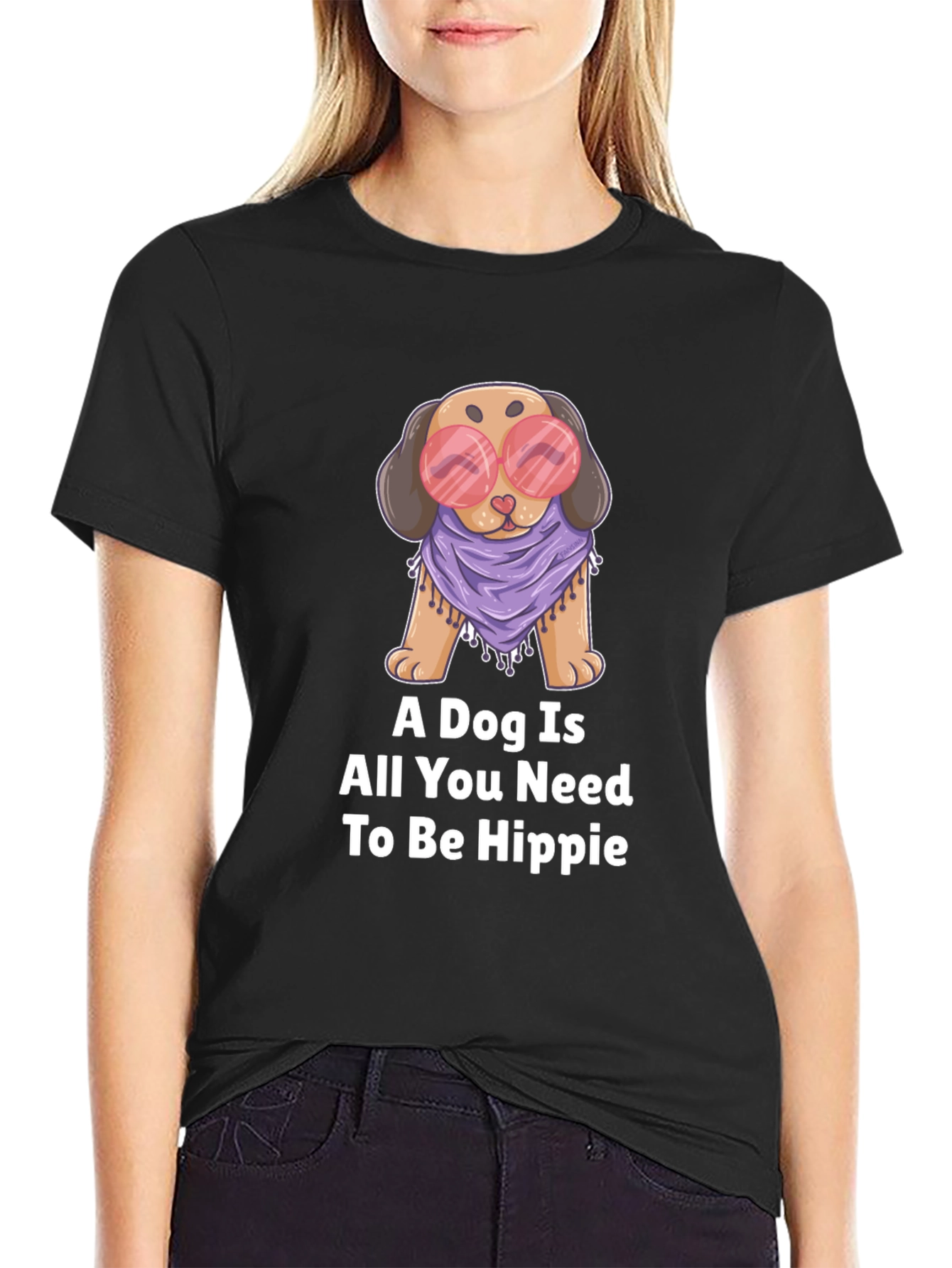 Dog Hippie Graphic T-Shirt