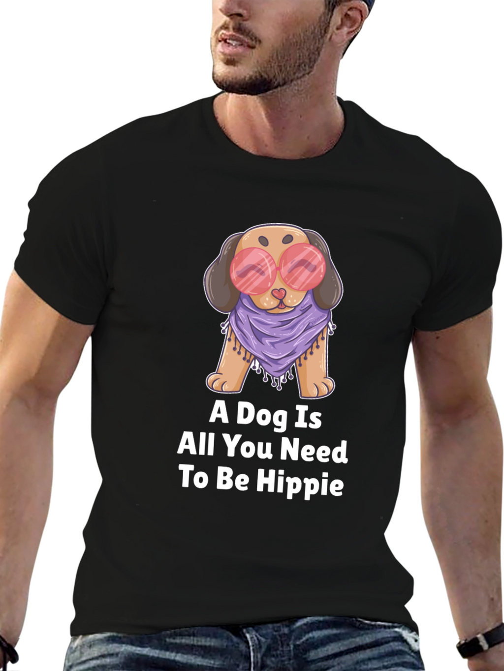 Dog Hippie Graphic T-Shirt