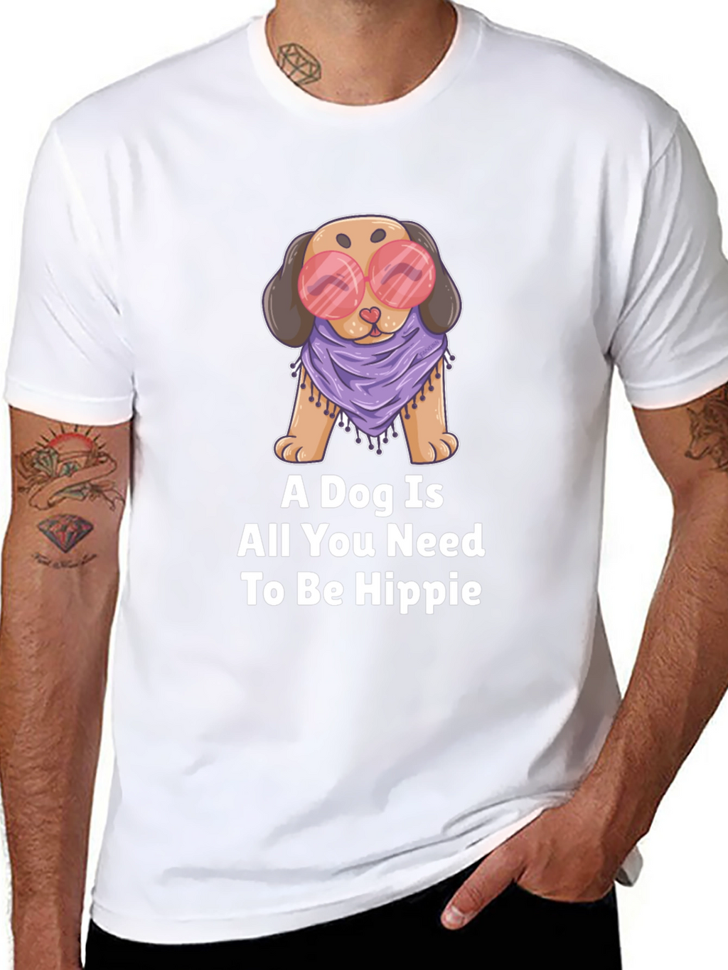 Dog Hippie Graphic T-Shirt