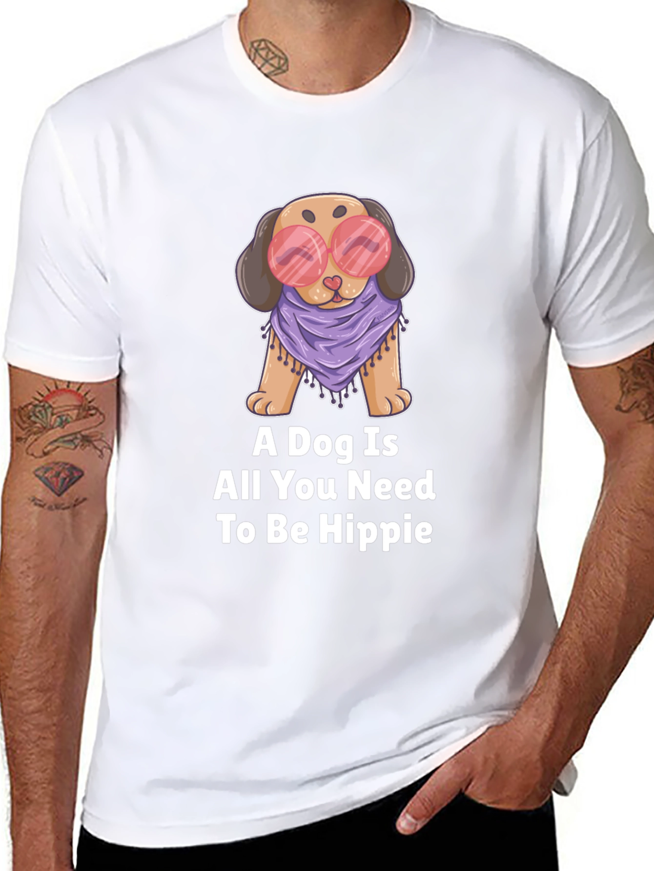 Dog Hippie Graphic T-Shirt