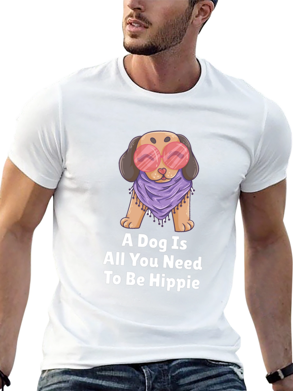 Dog Hippie Graphic T-Shirt