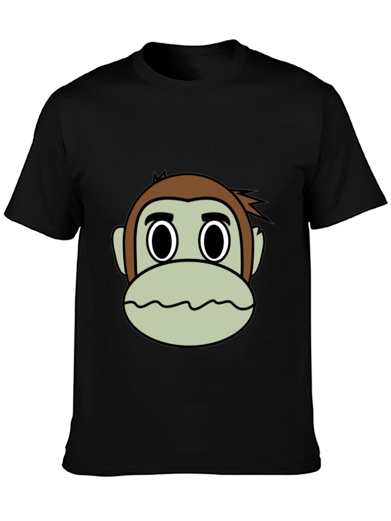 Funny Monkey Face Graphic T-Shirt - Classic Black Tee