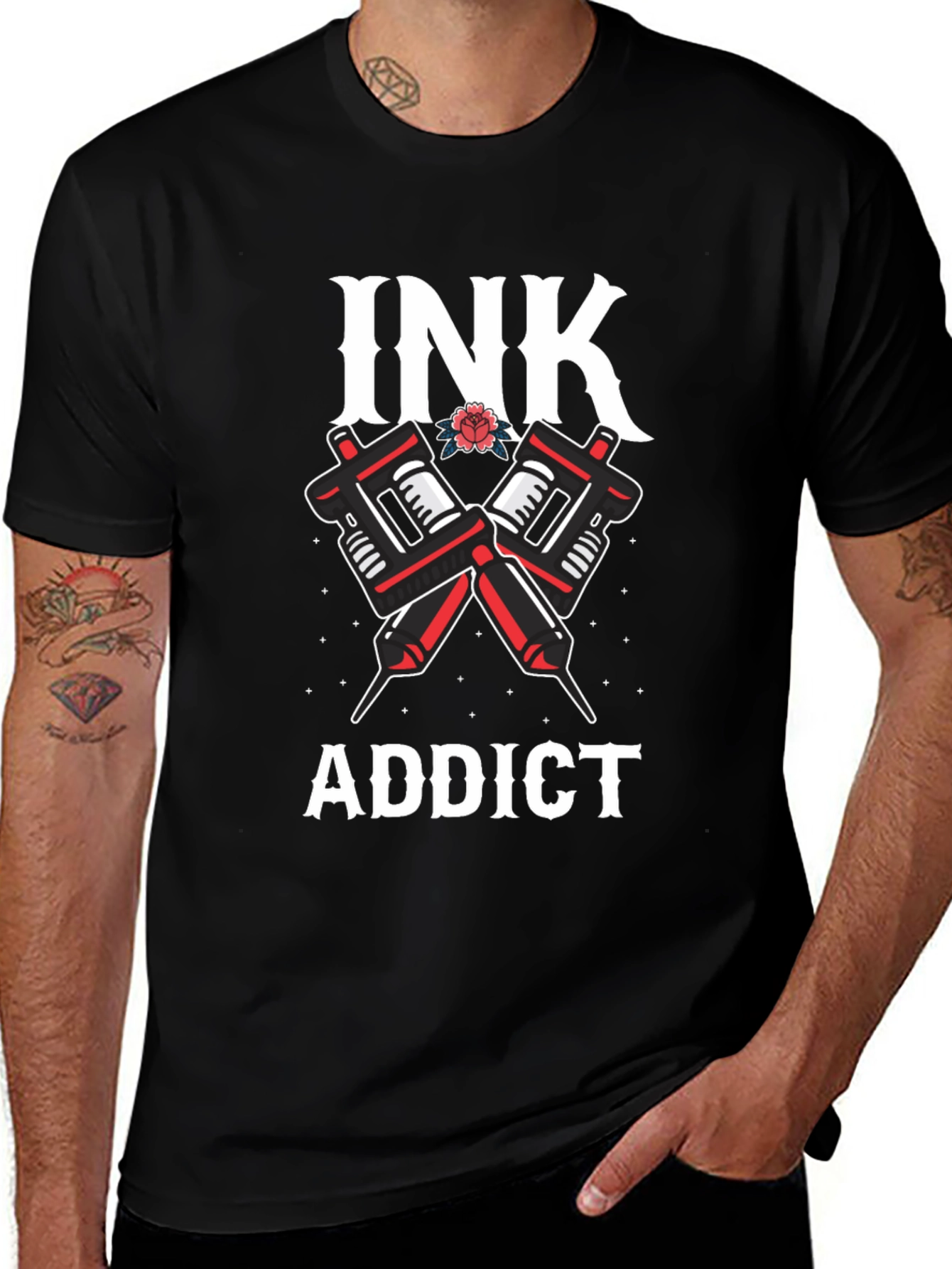 Ink Addict Tattoo T-Shirt - Black Graphic Tee