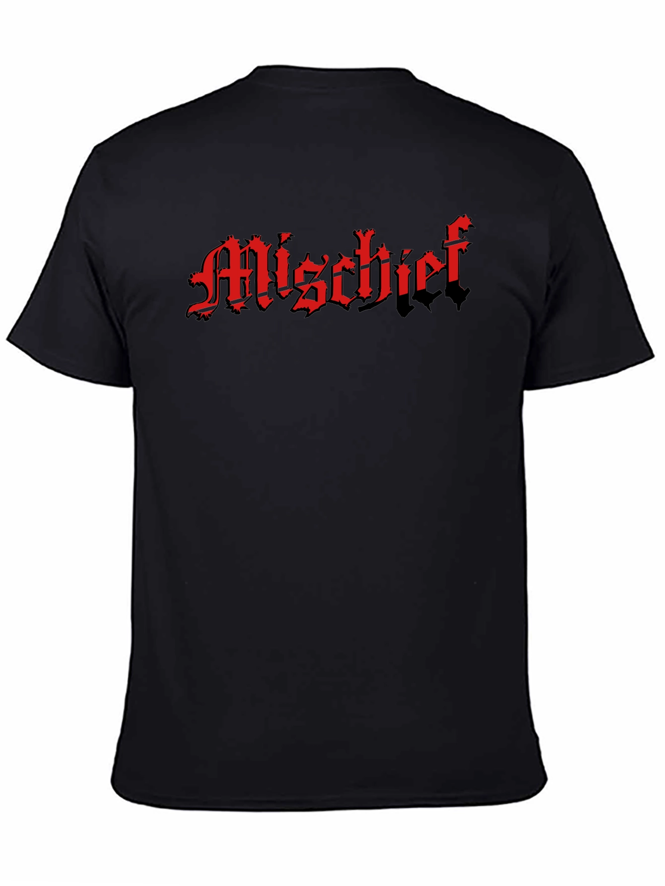 Mischief Black T-Shirt - Gothic Text