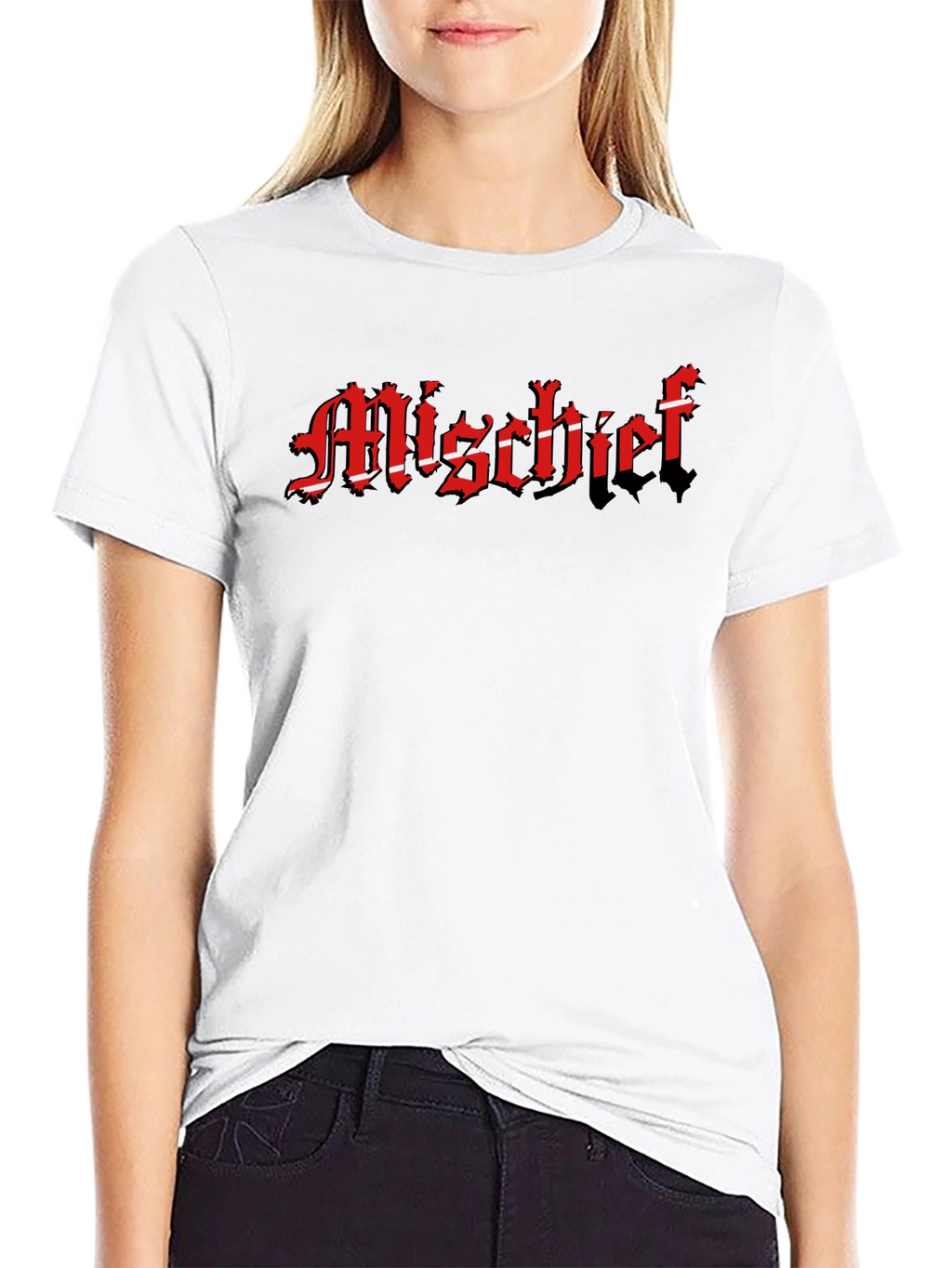 Mischief Black T-Shirt - Gothic Text