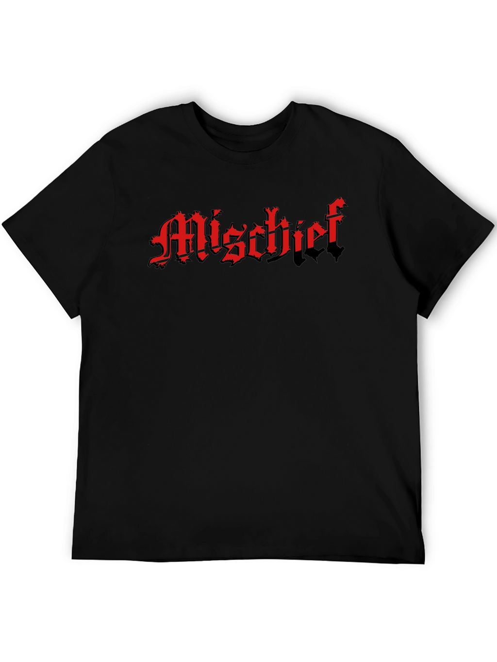 Mischief Black T-Shirt - Gothic Text