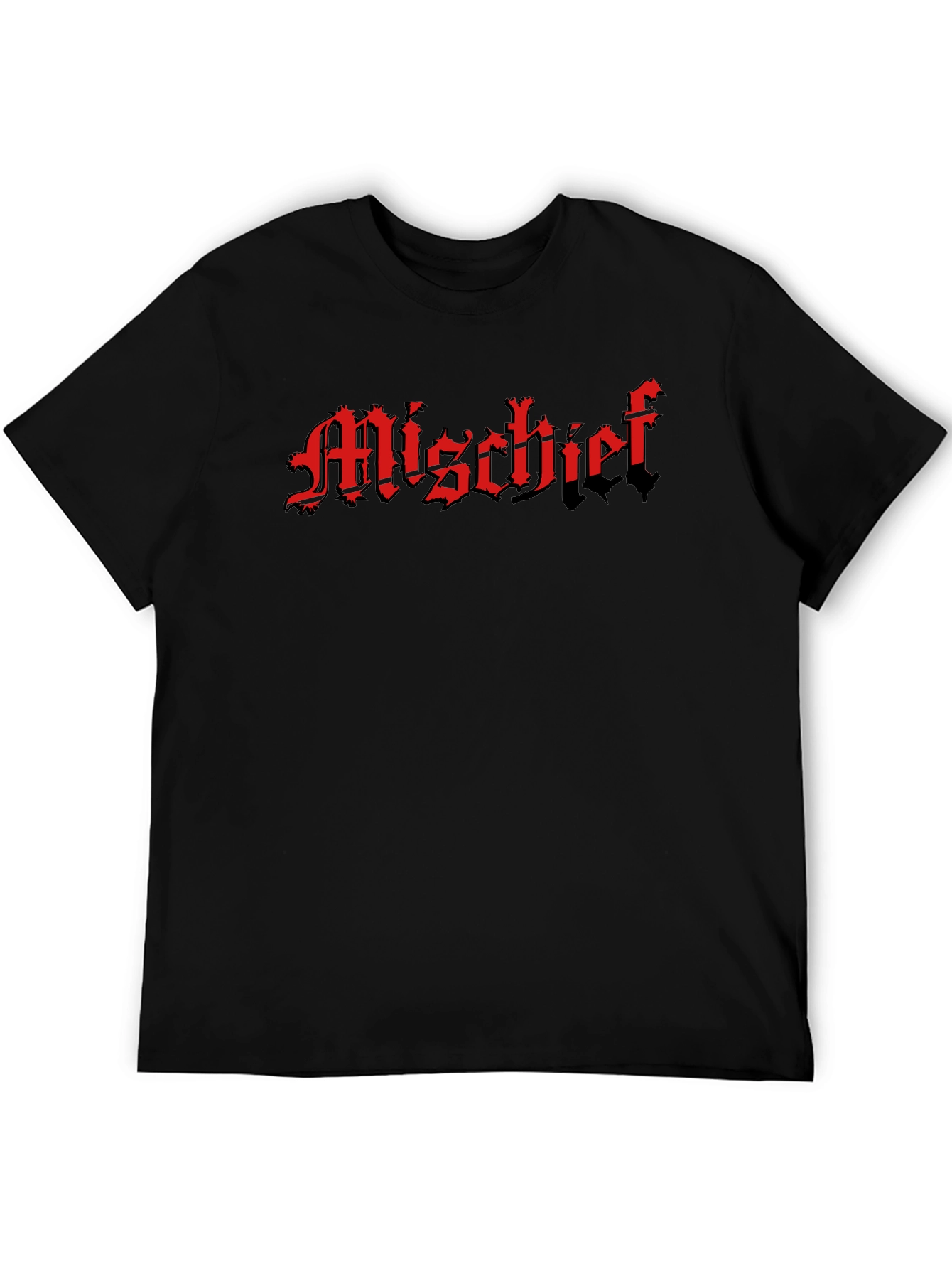 Mischief Black T-Shirt - Gothic Text