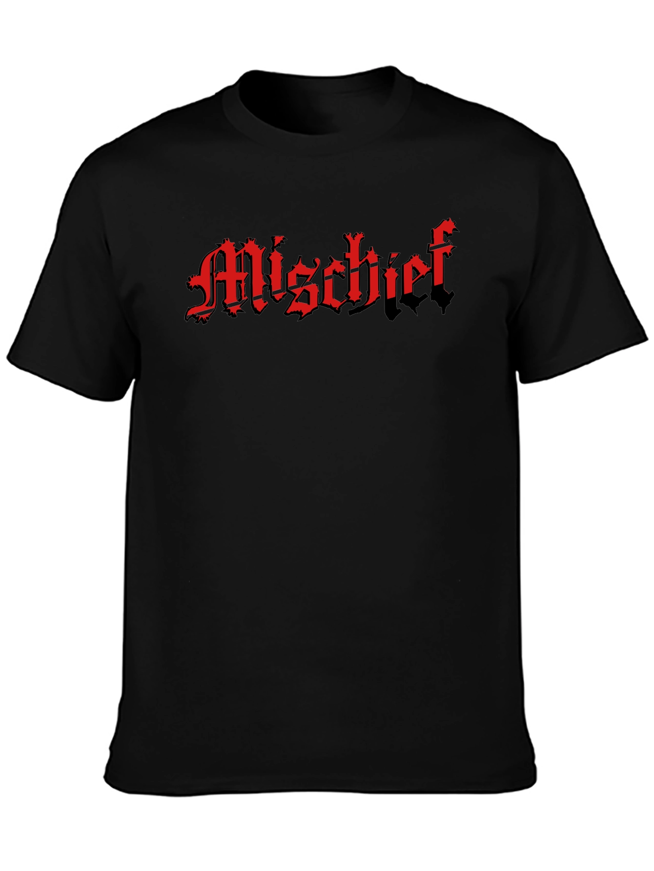 Mischief Black T-Shirt - Gothic Text