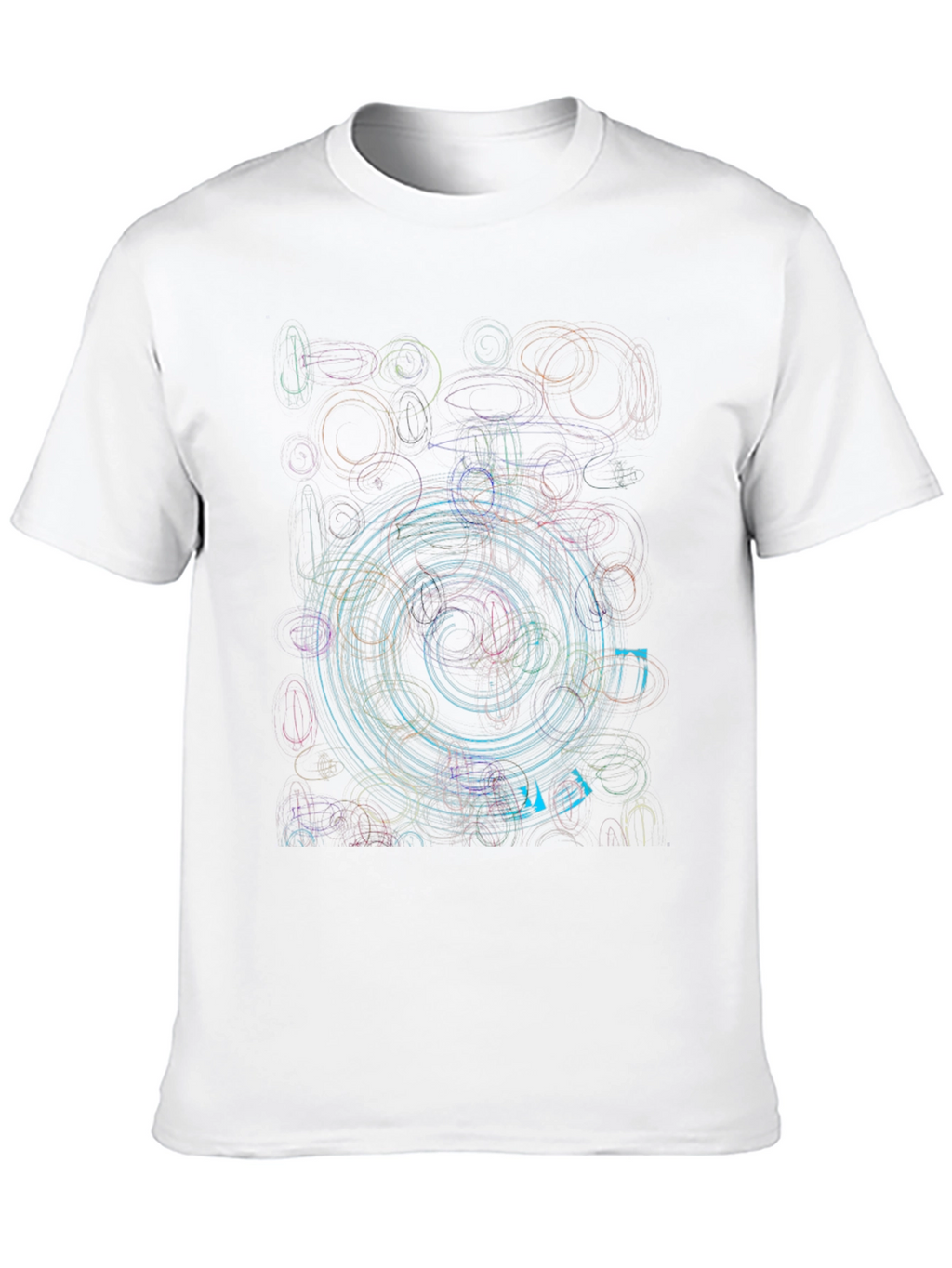 Abstract Circle Graphic Print Black T-Shirt