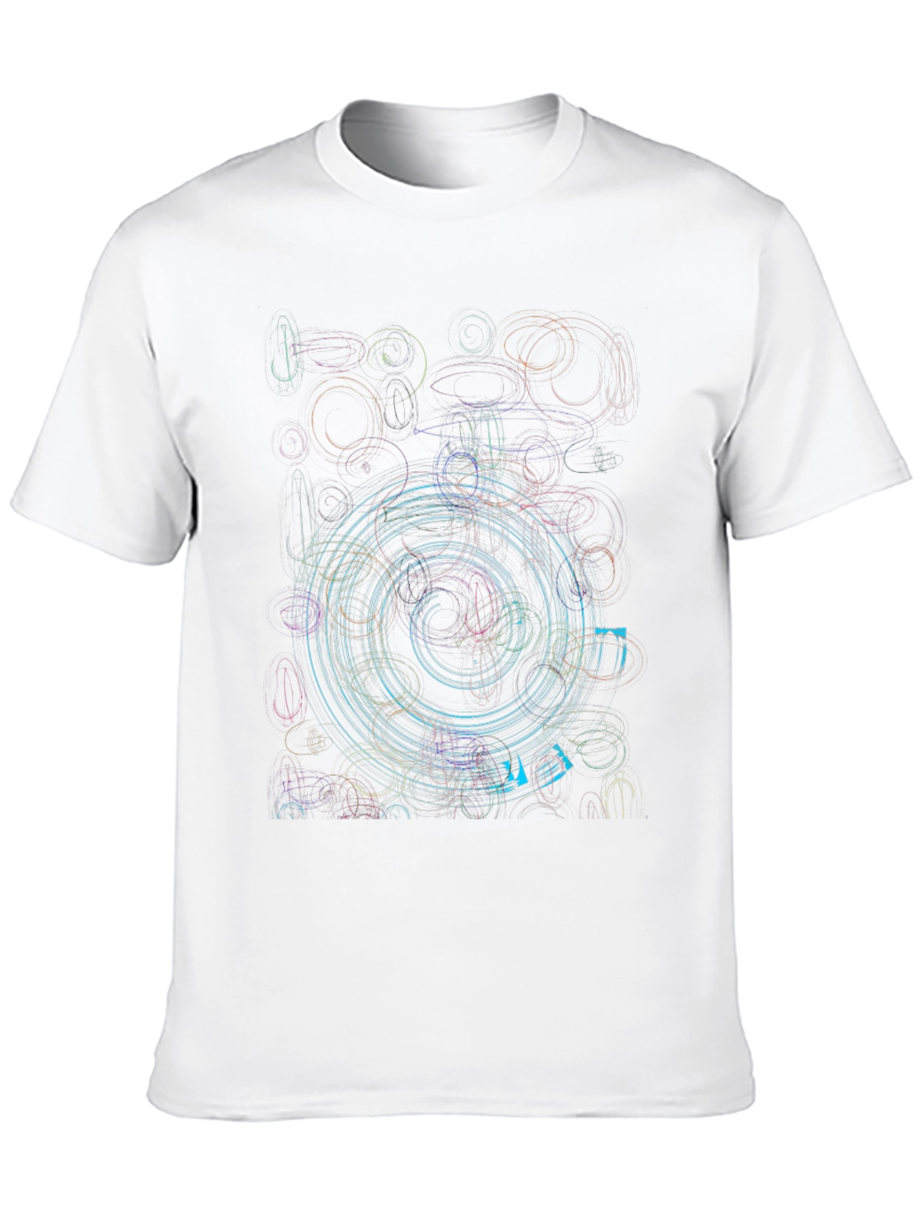 Abstract Circle Graphic Print Black T-Shirt