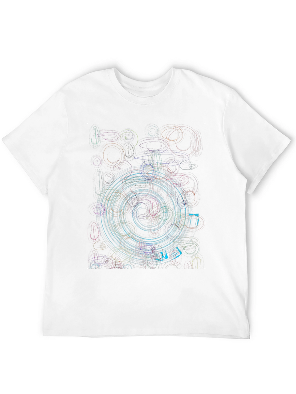 Abstract Circle Graphic Print Black T-Shirt
