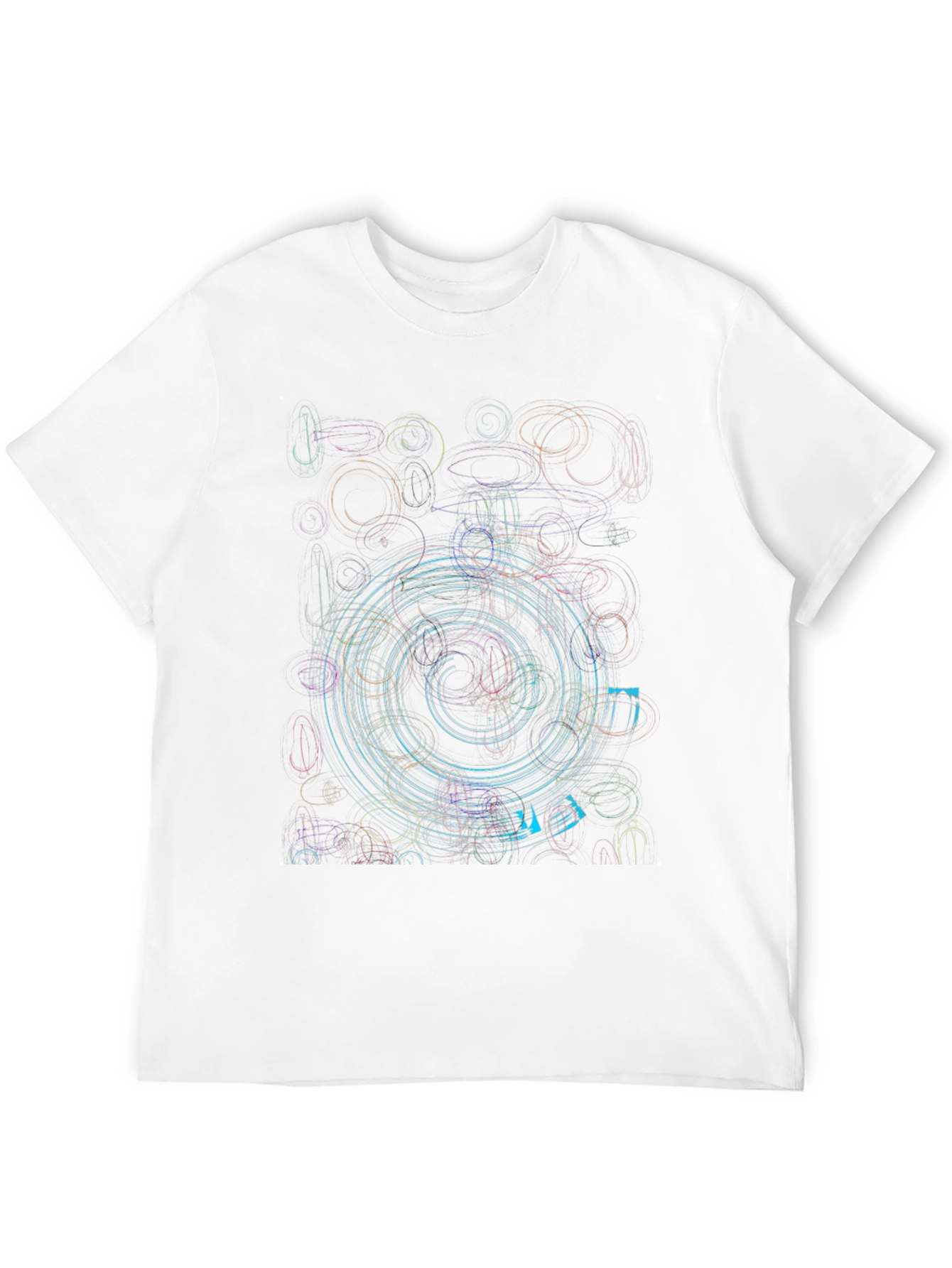 Abstract Circle Graphic Print Black T-Shirt
