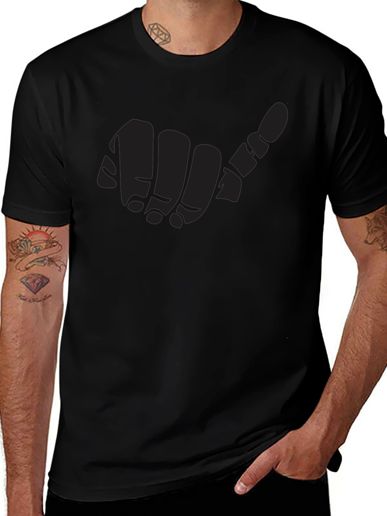 Hang Loose Graphic Tee - Black Casual Comfort