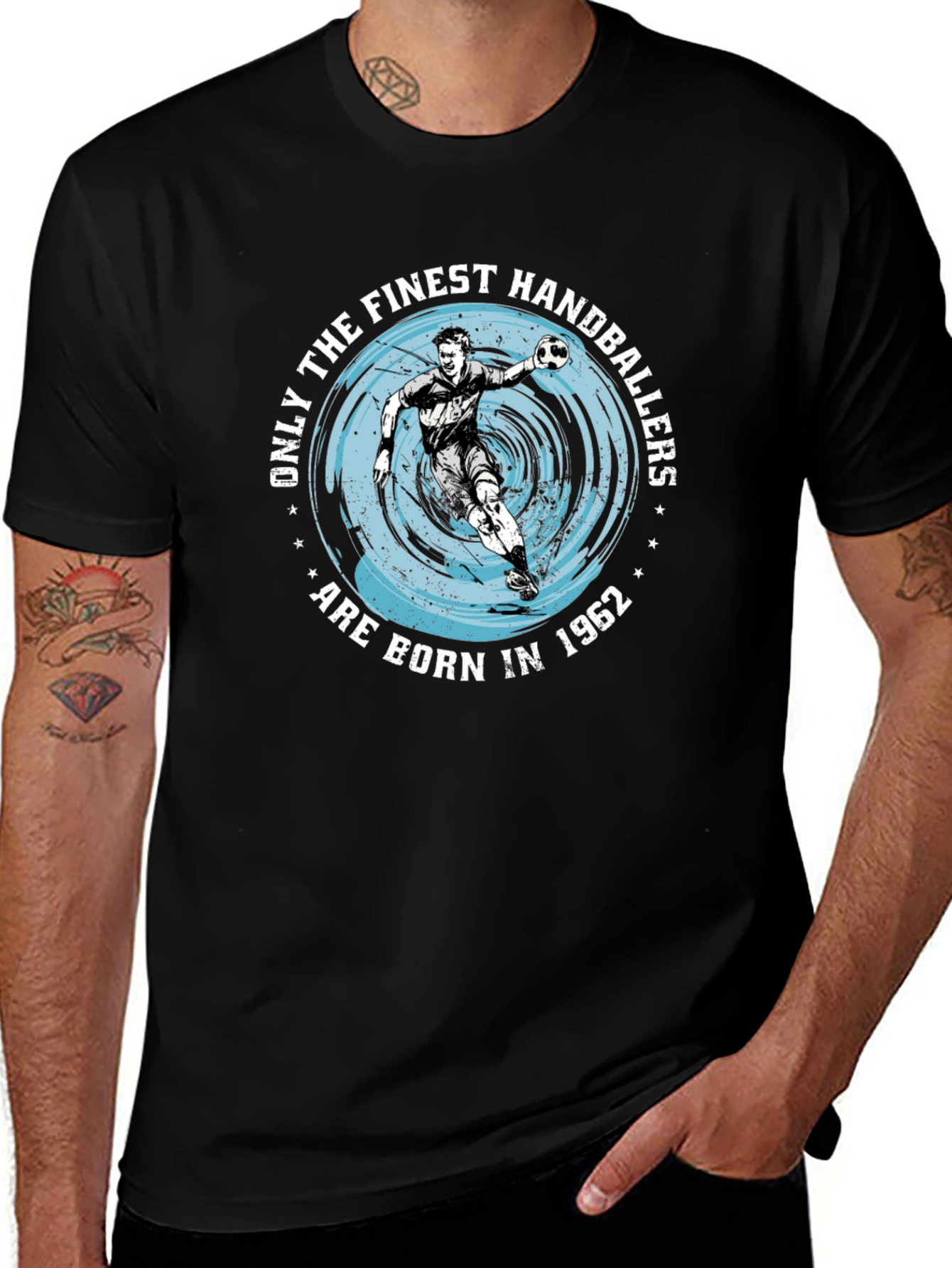Finest Handballers Born in 1962 Black T-Shirt