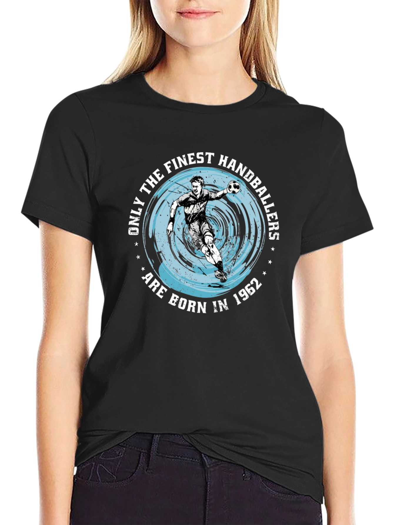Finest Handballers Born in 1962 Black T-Shirt