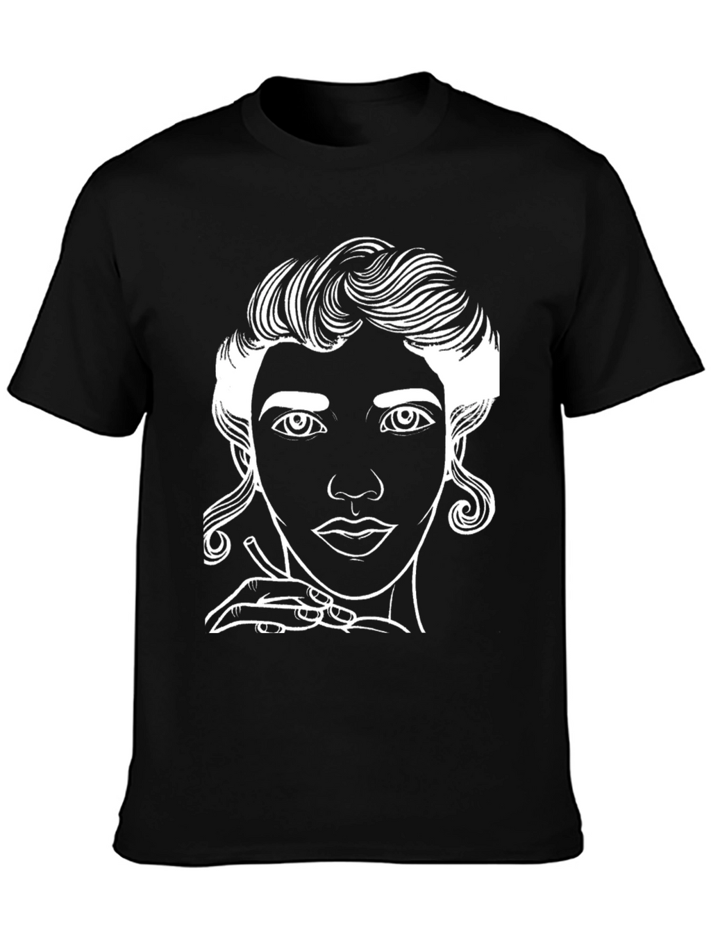 Line Art Portrait Graphic Tee