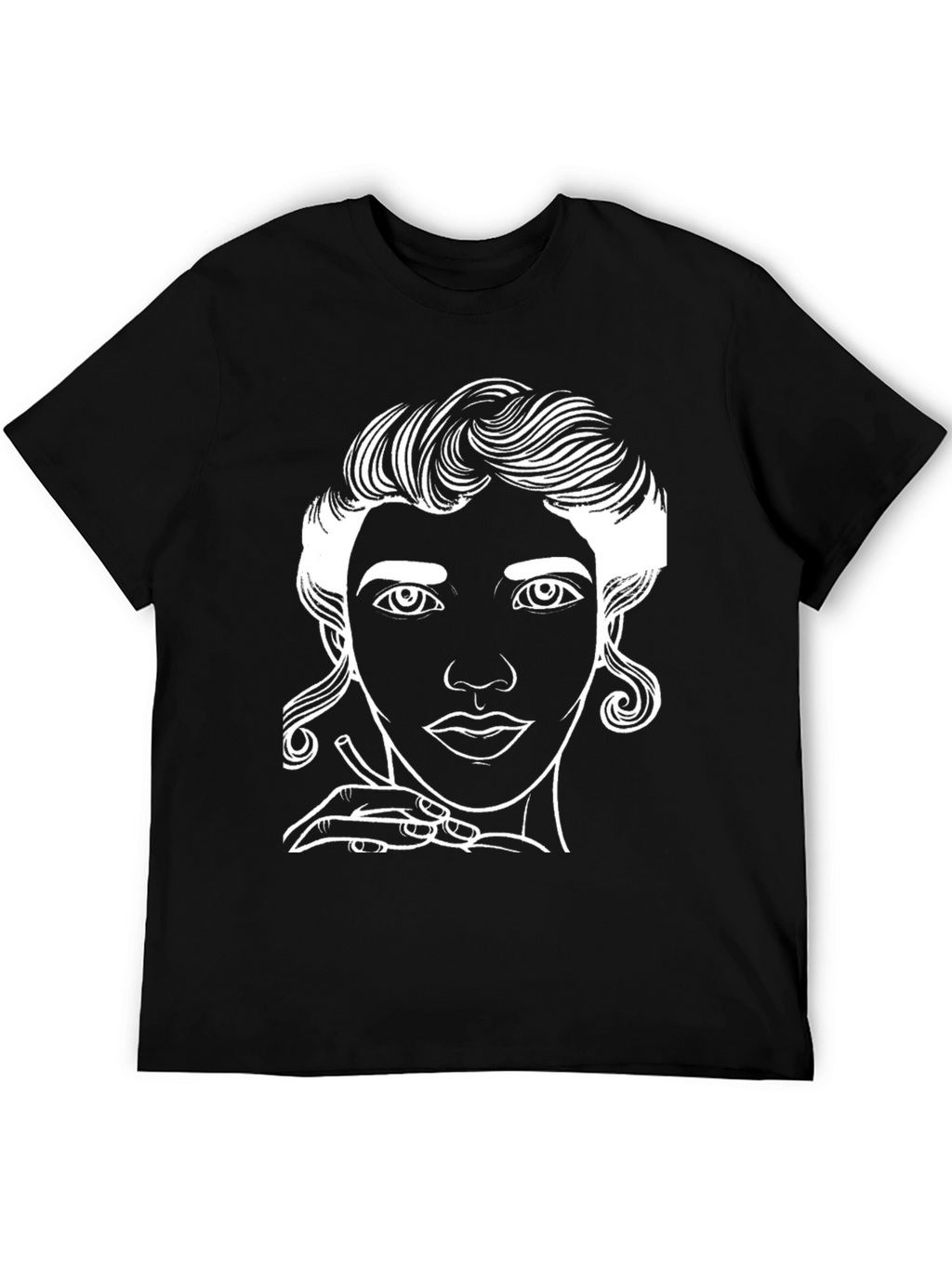 Line Art Portrait Graphic Tee