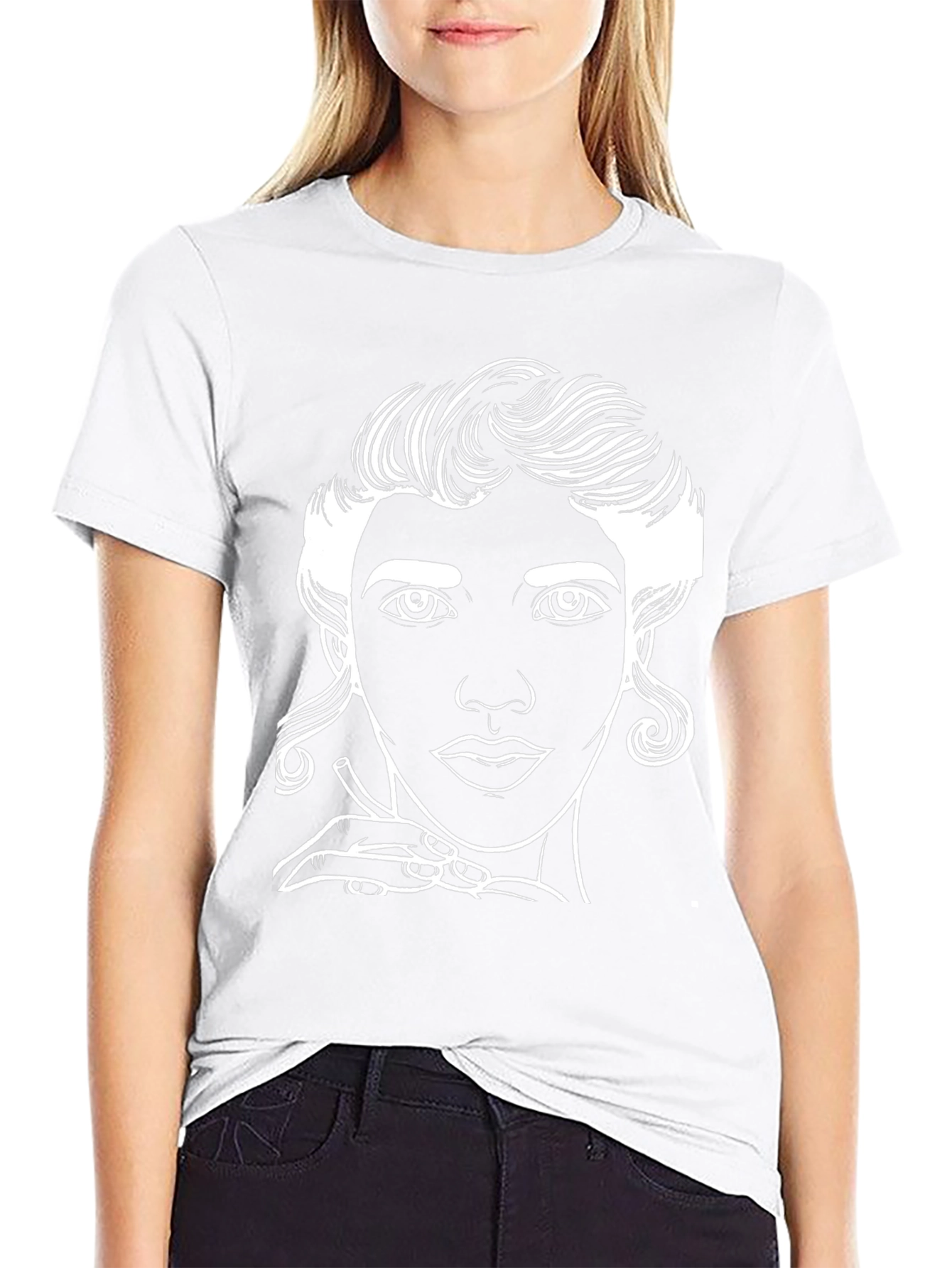 Line Art Portrait Graphic Tee