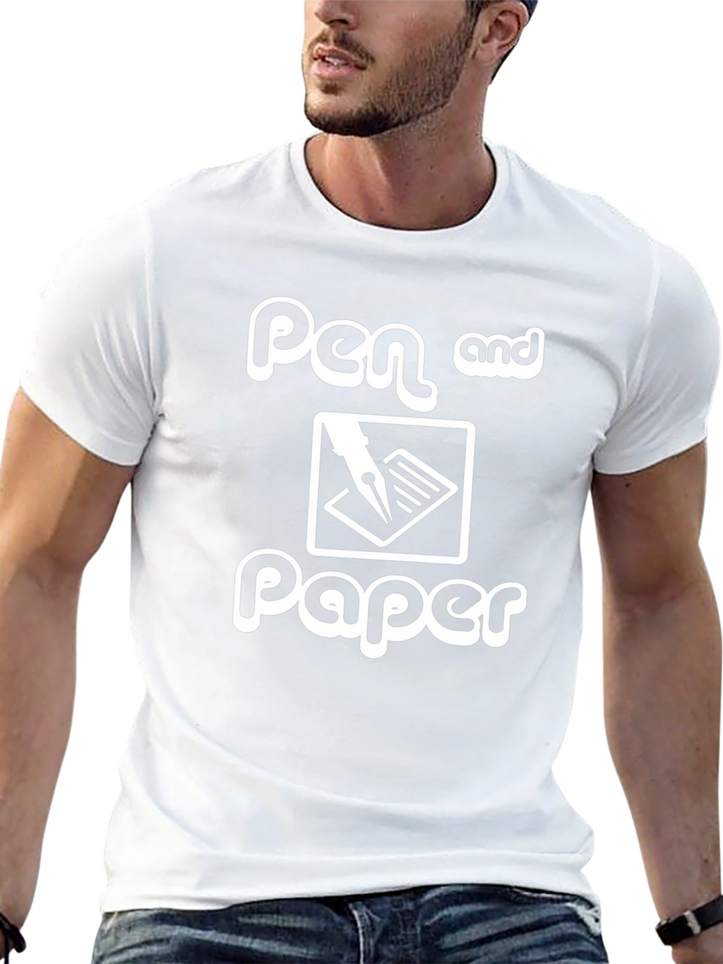 Pen and Paper Graphic Black T-Shirt