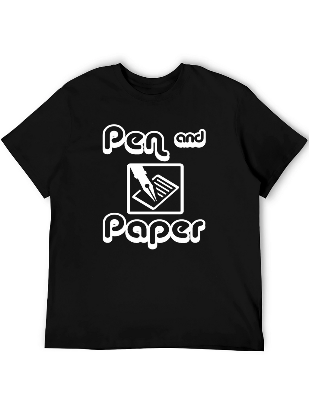 Pen and Paper Graphic Black T-Shirt
