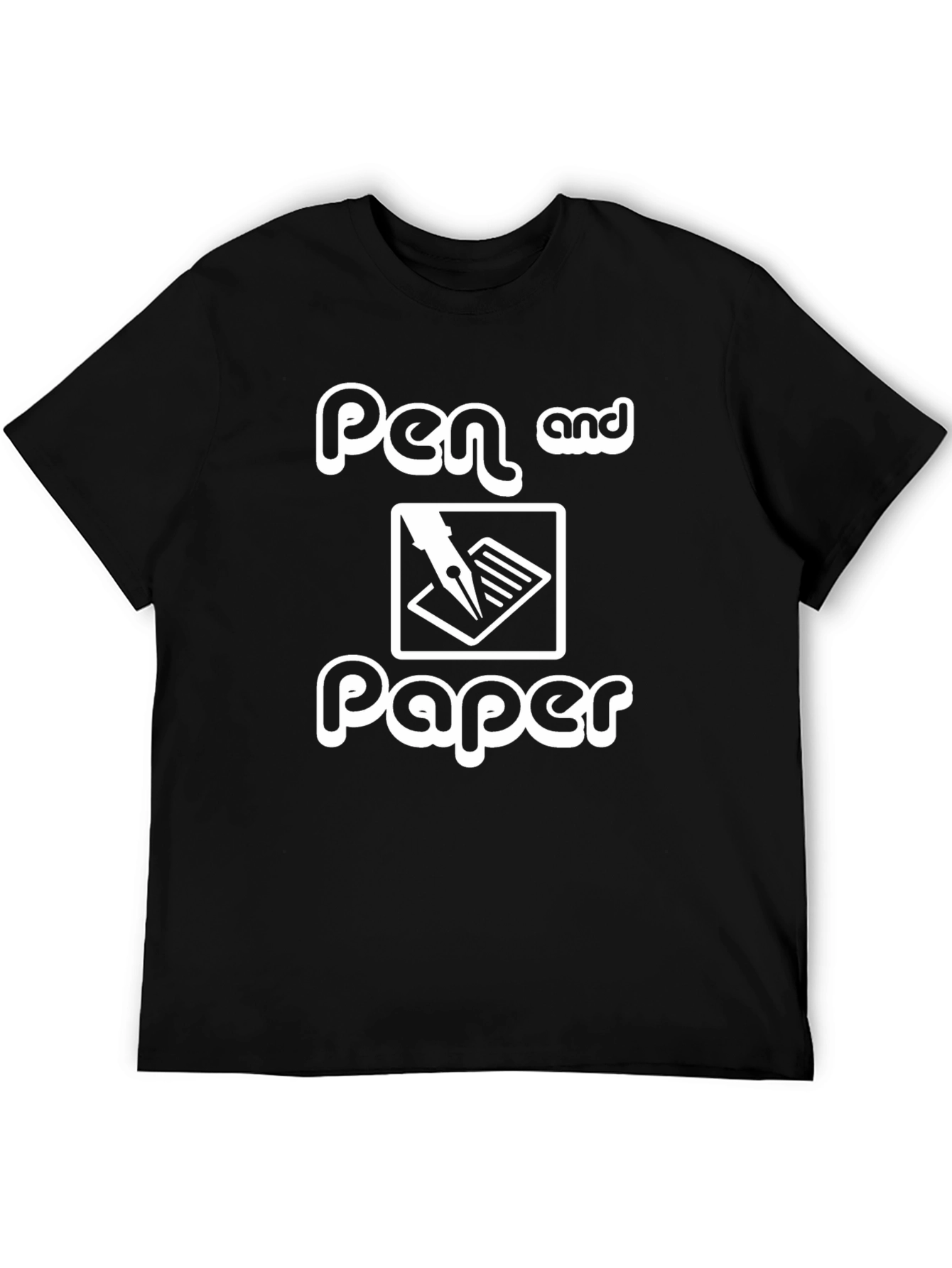 Pen and Paper Graphic Black T-Shirt