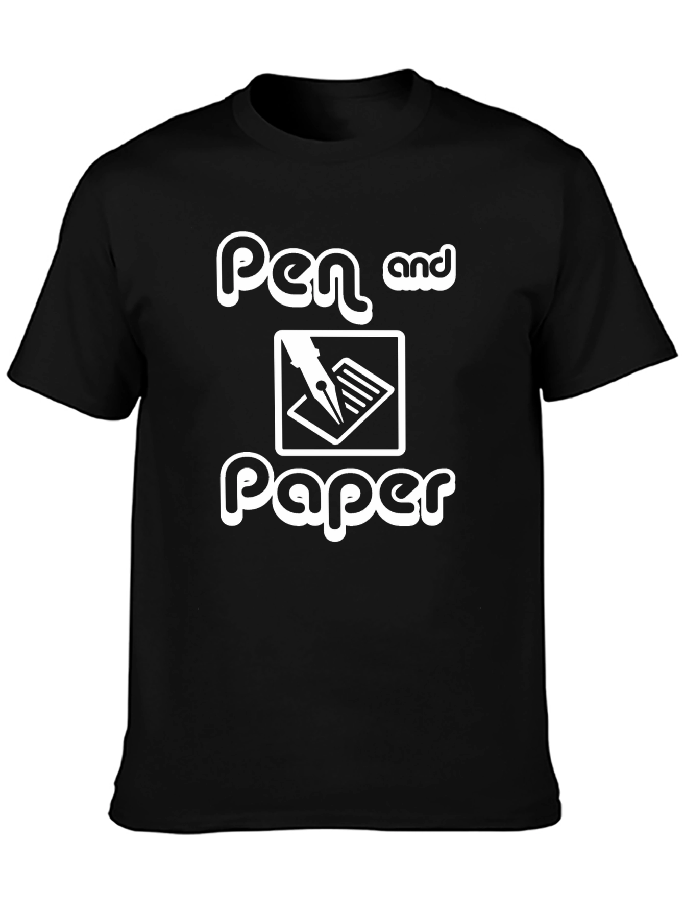 Pen and Paper Graphic Black T-Shirt
