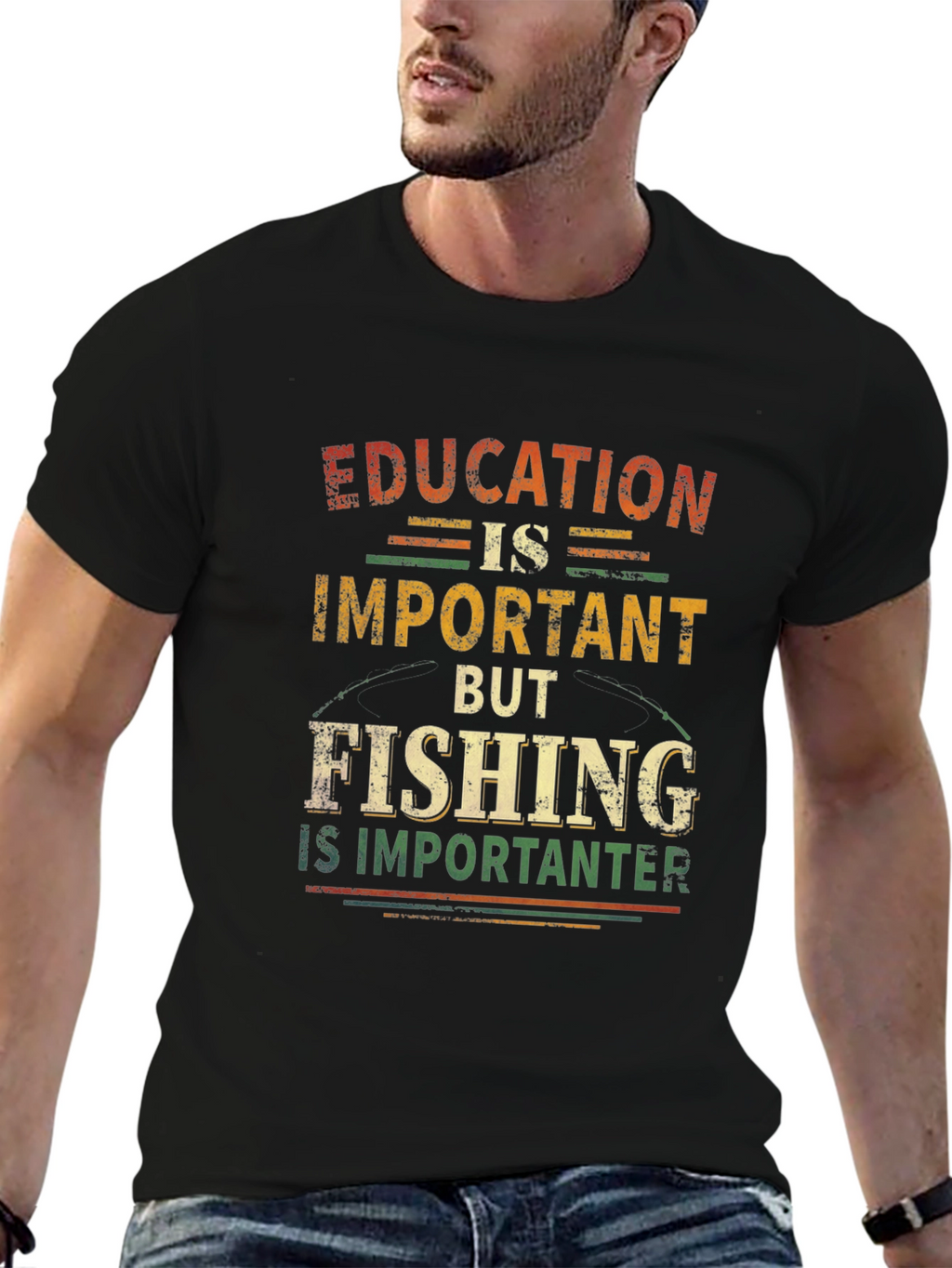 Fishing is Importanter Graphic T-Shirt