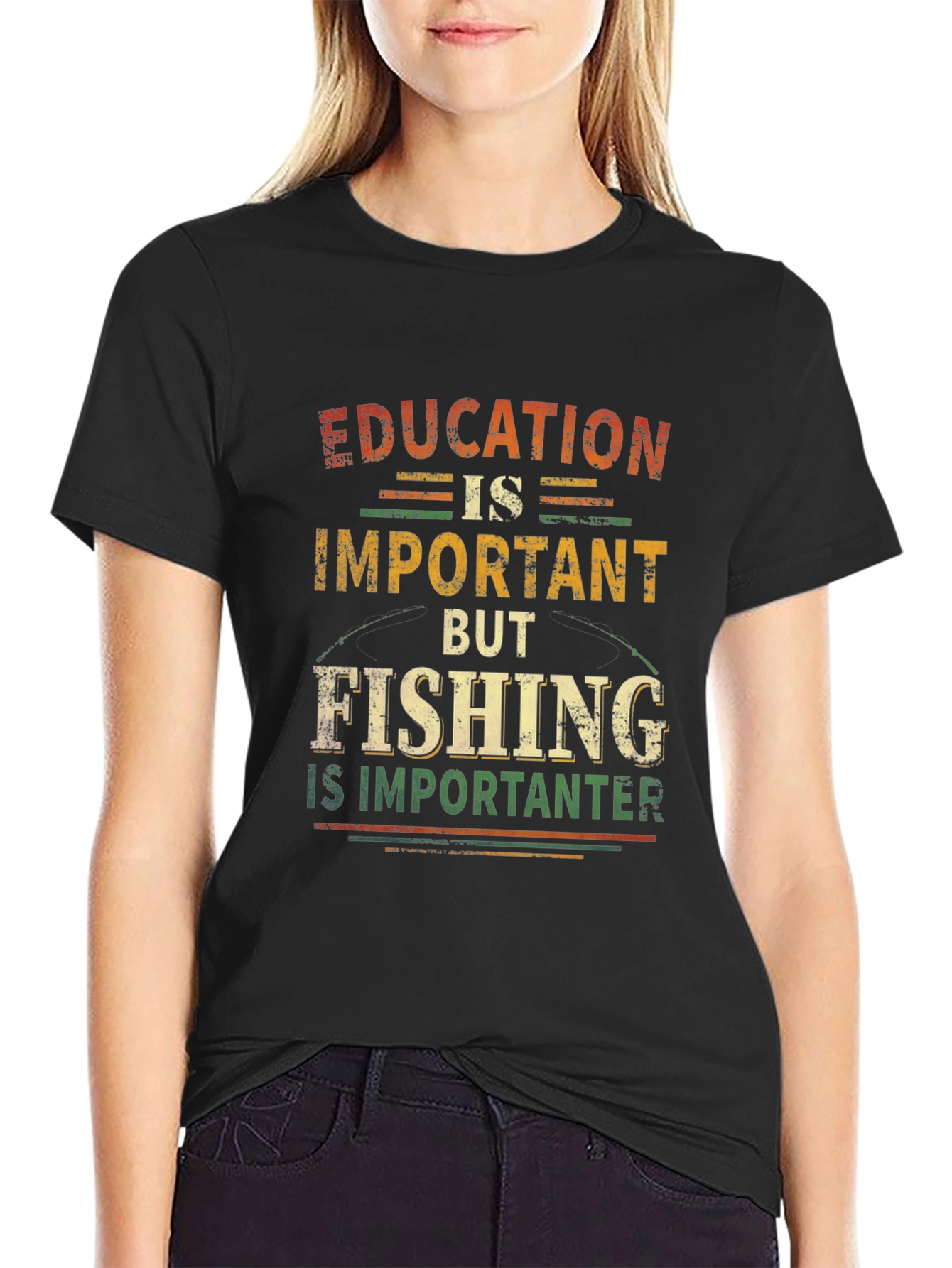Fishing is Importanter Graphic T-Shirt