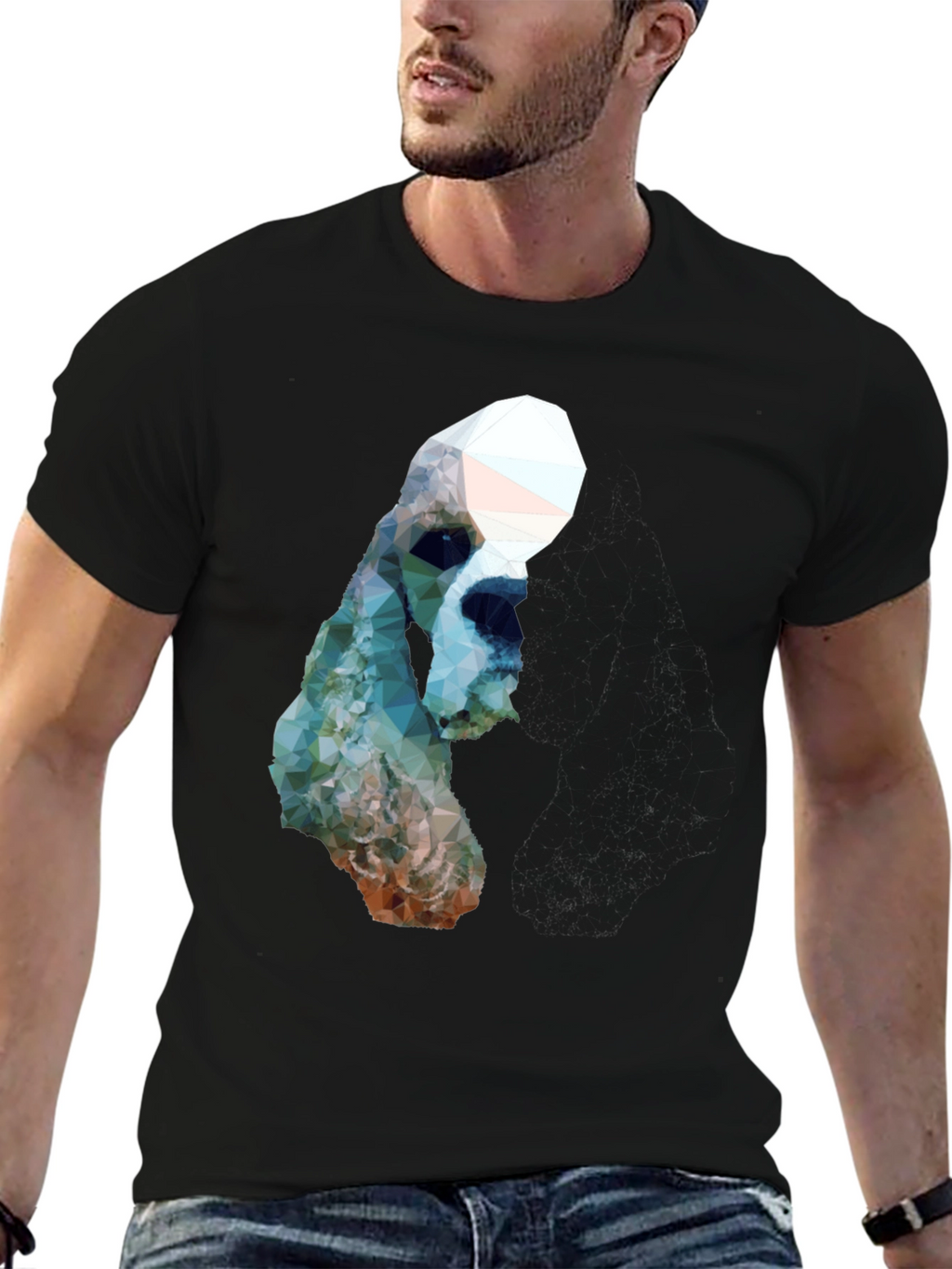 Geometric Dog Graphic T-Shirt