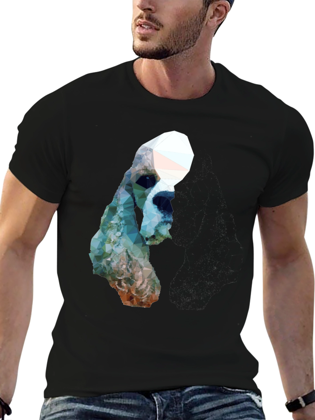 Geometric Dog Graphic T-Shirt