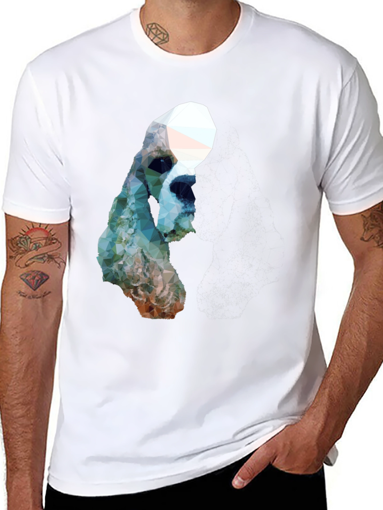 Geometric Dog Graphic T-Shirt