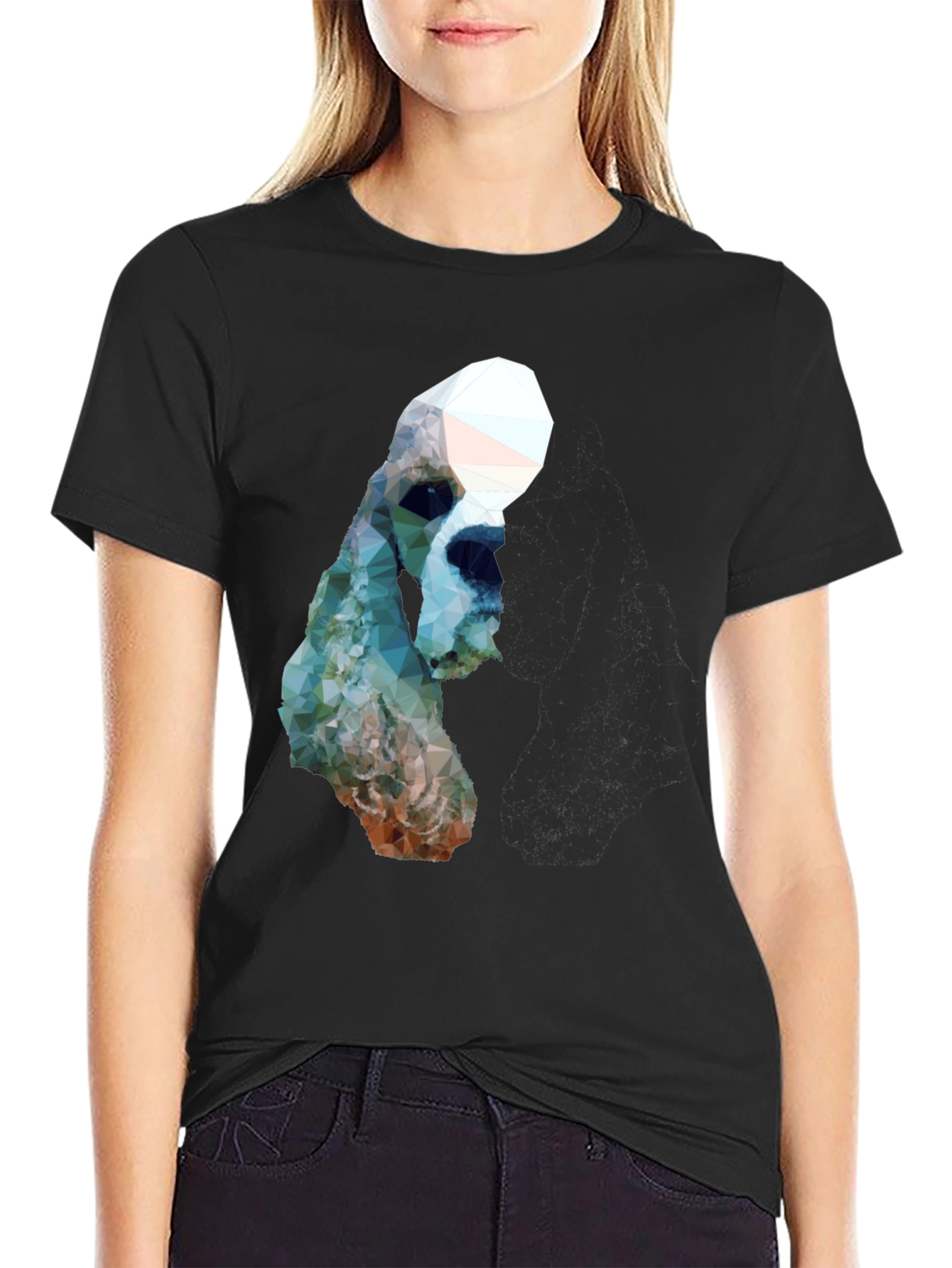 Geometric Dog Graphic T-Shirt