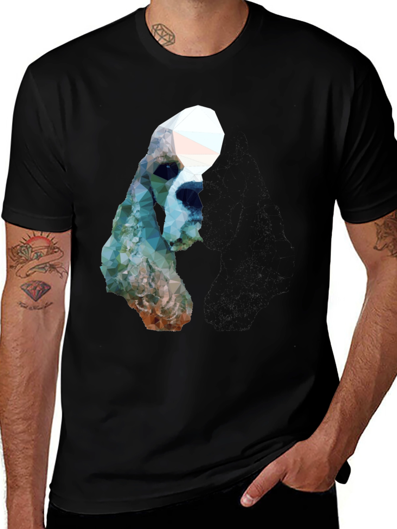 Geometric Dog Graphic T-Shirt