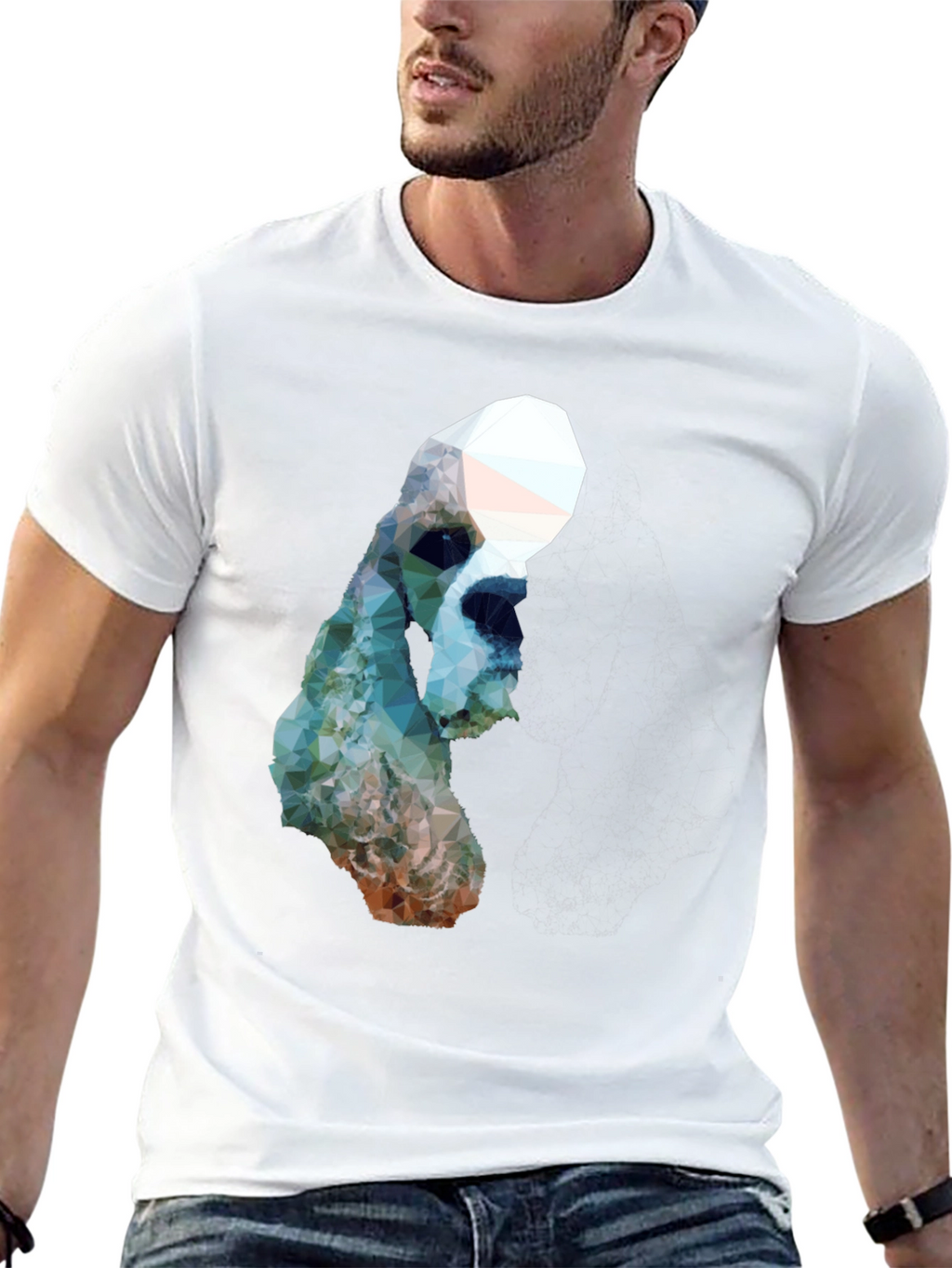 Geometric Dog Graphic T-Shirt
