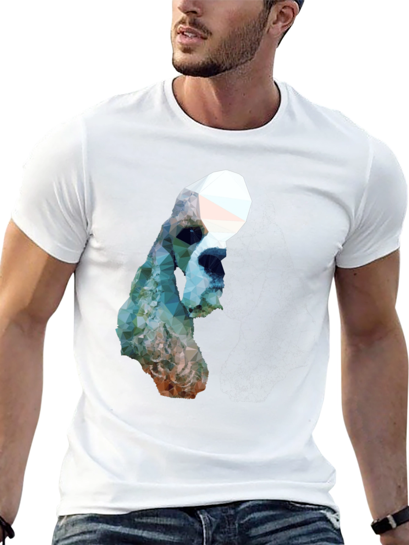 Geometric Dog Graphic T-Shirt