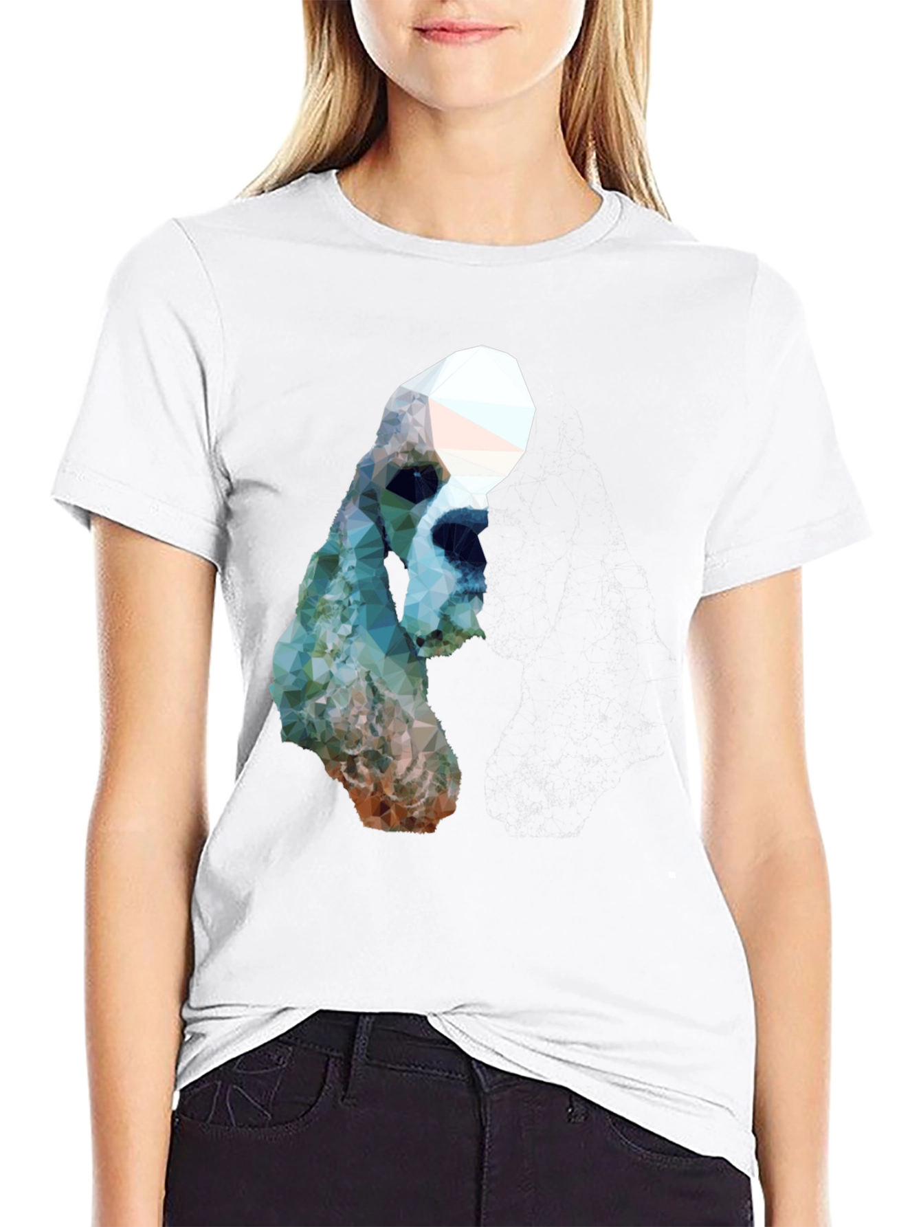 Geometric Dog Graphic T-Shirt