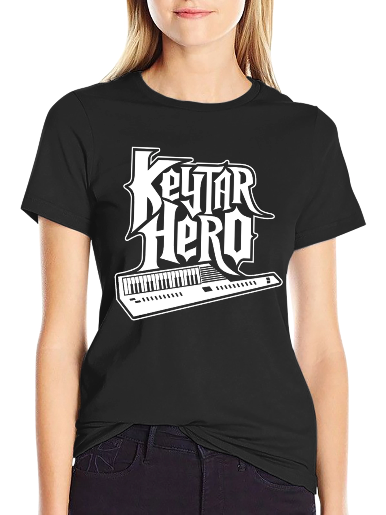 Keytar Hero Black T-Shirt - Music Lover Tee