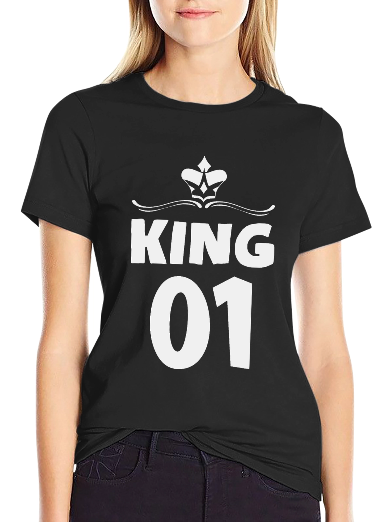 King 01 Graphic Tee - Black Cotton T-Shirt