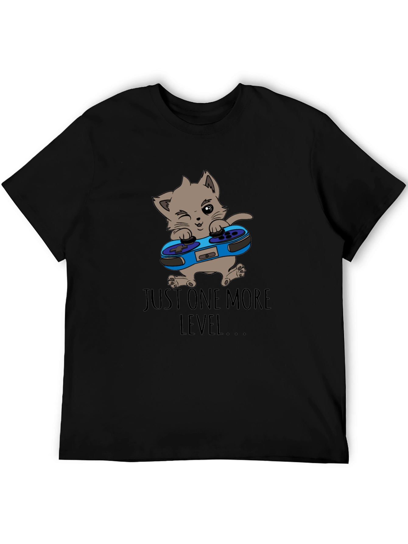 Just One More Level T-Shirt Cat Gamer Tee