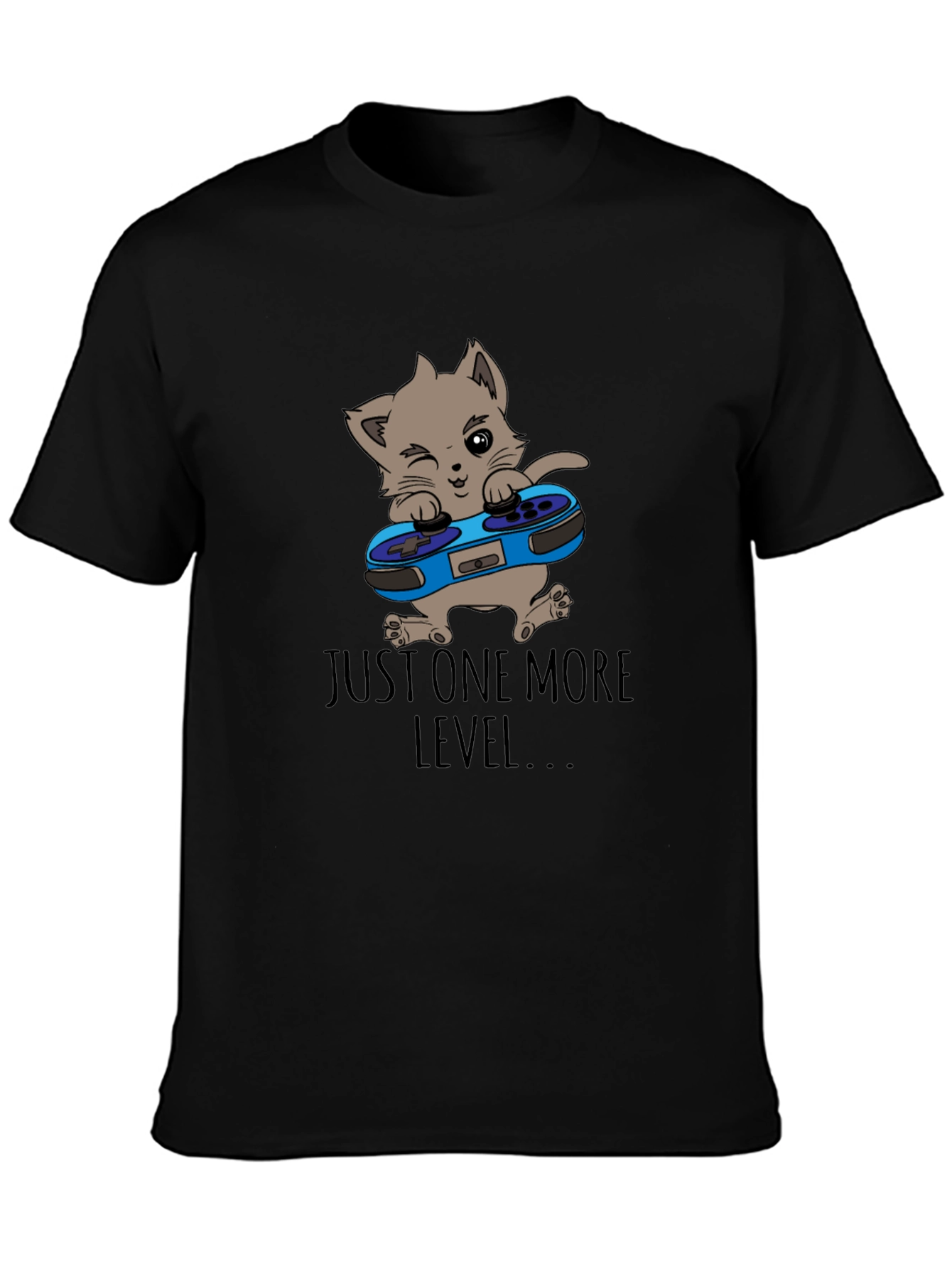 Just One More Level T-Shirt Cat Gamer Tee