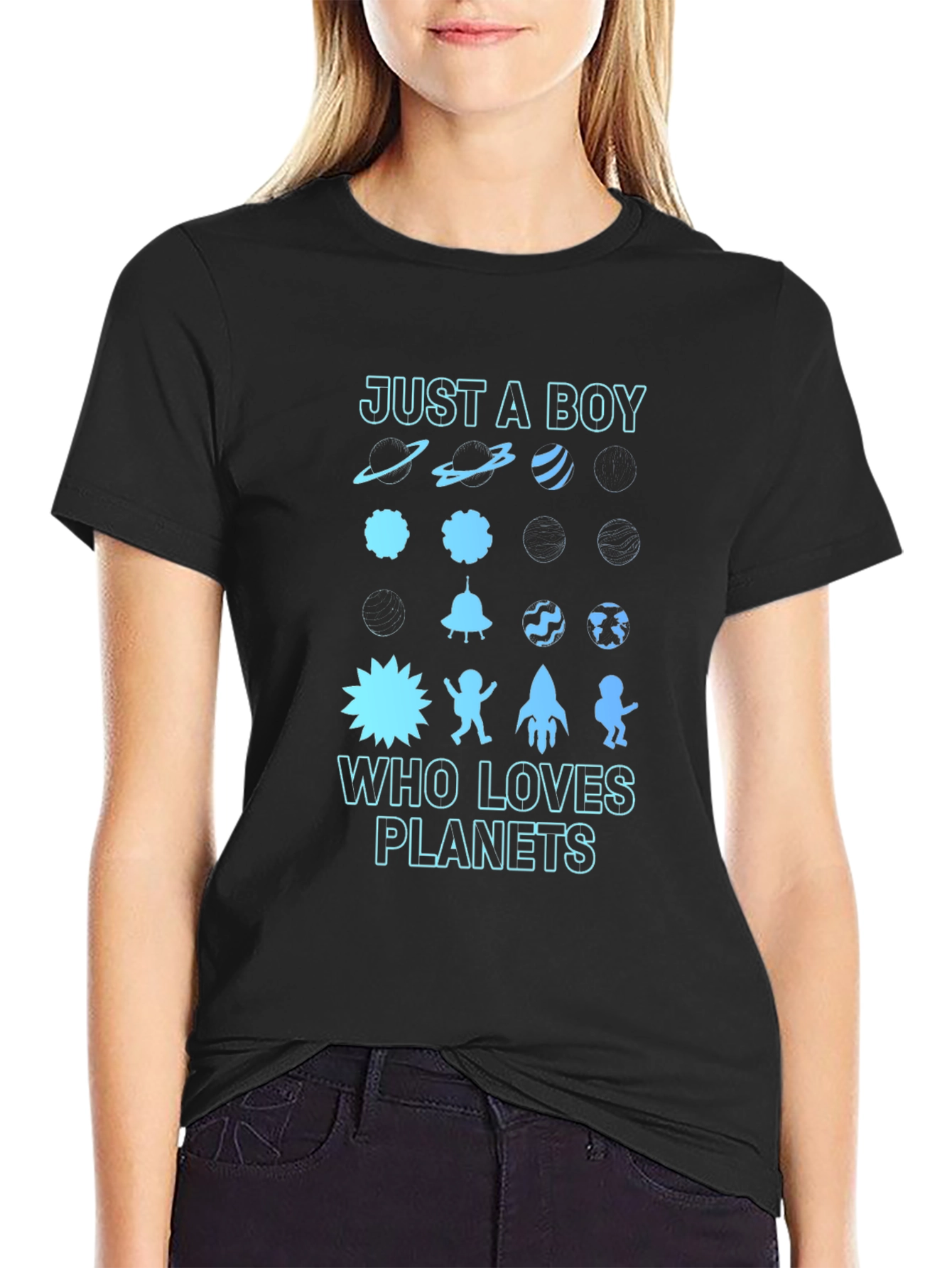 Just A Boy Who Loves Planets Graphic Tee