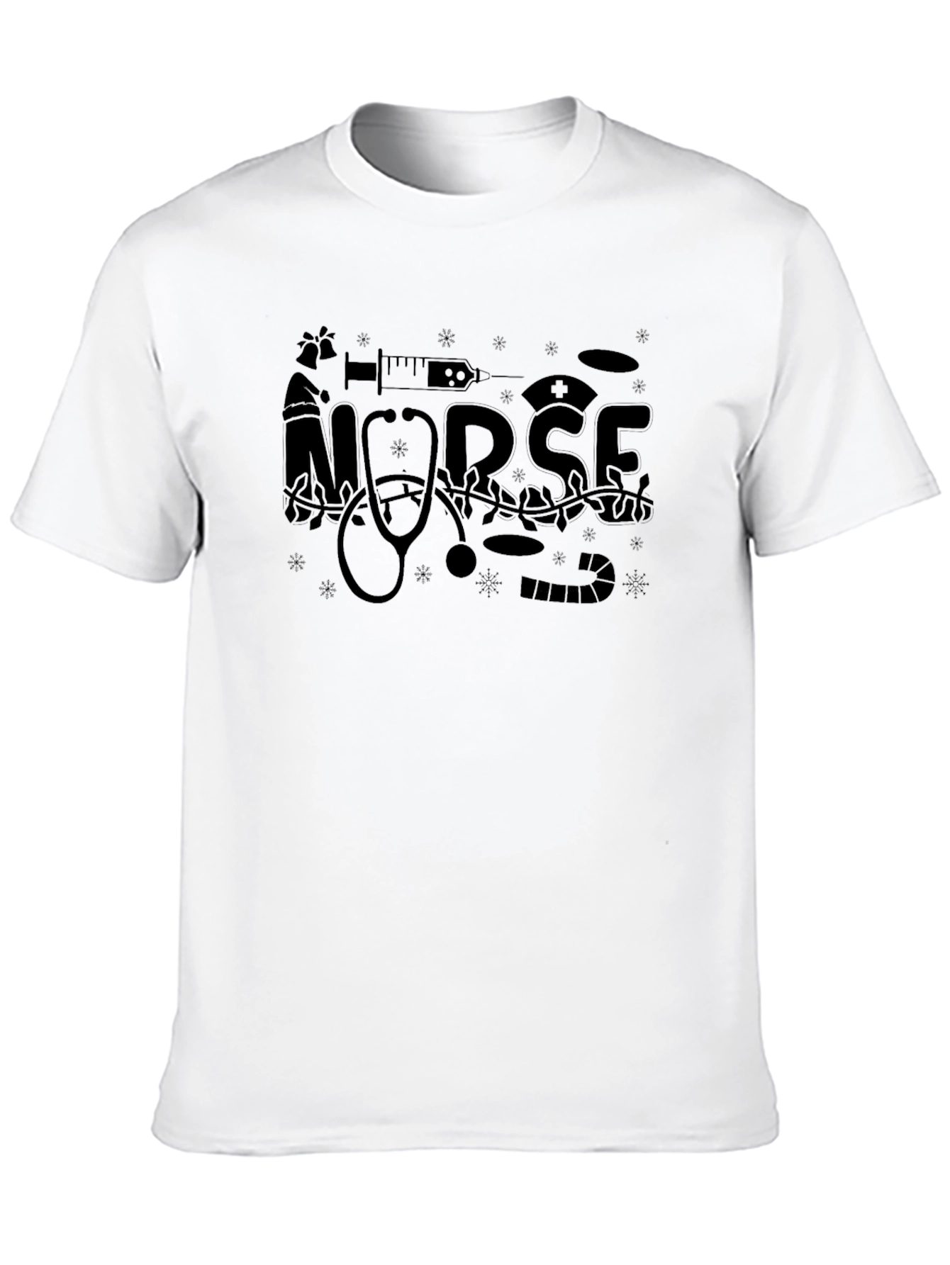 Nurse Christmas T-Shirt - Black Holiday Tee