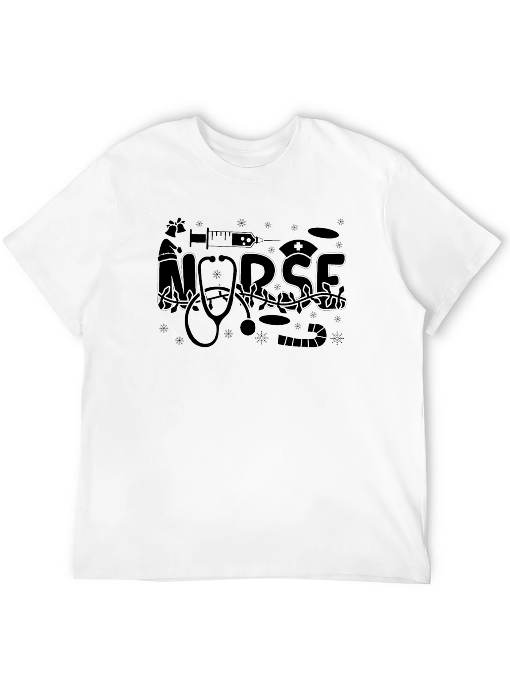 Nurse Christmas T-Shirt - Black Holiday Tee