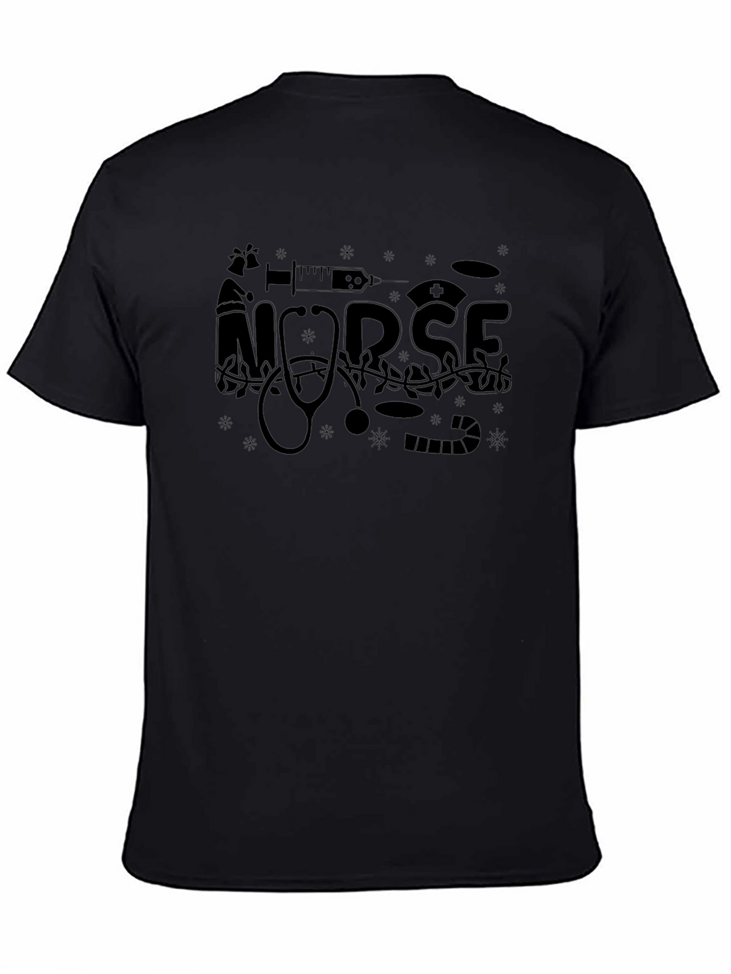 Nurse Christmas T-Shirt - Black Holiday Tee