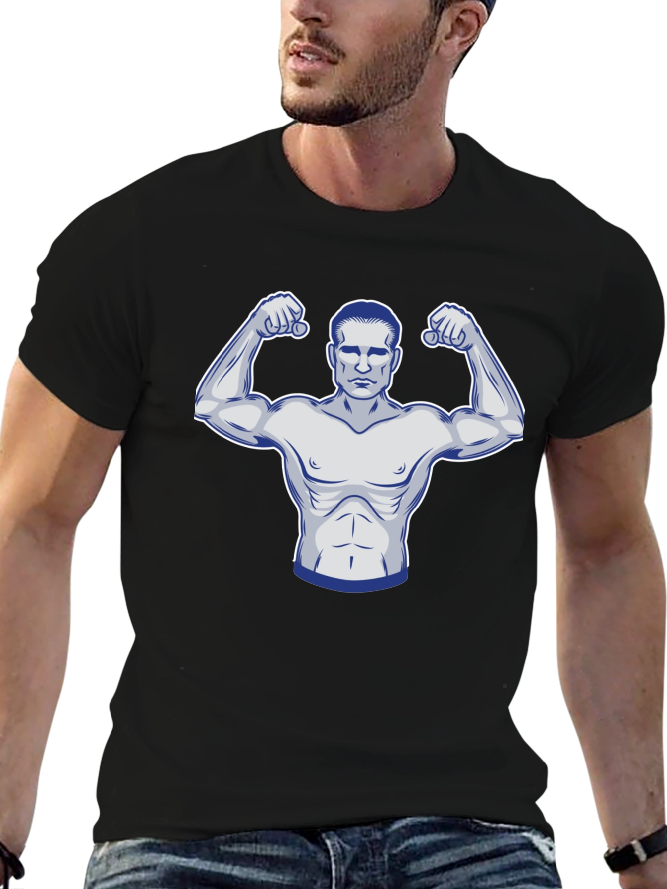 Muscle Man Graphic Tee - Black