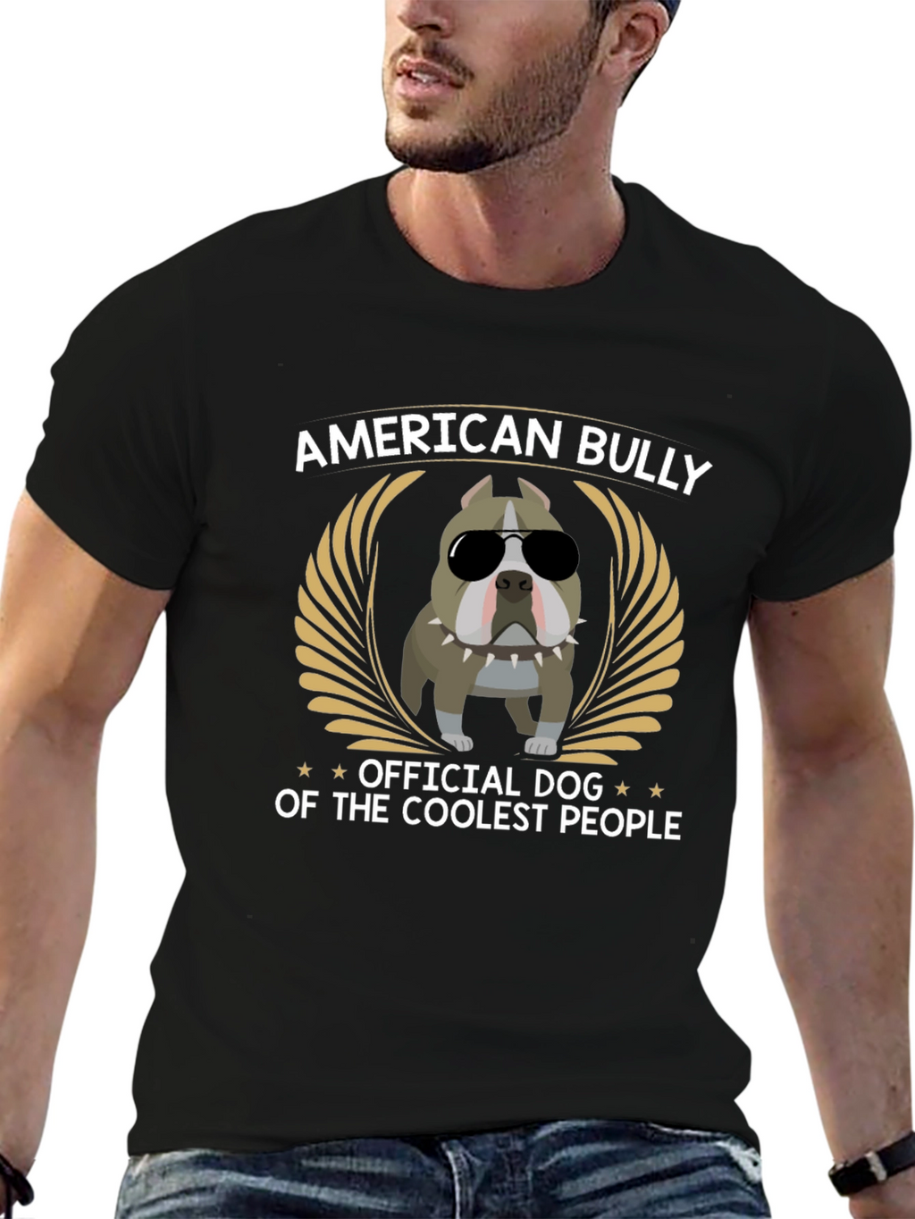 American Bully Coolest People Black Graphic T-Shirt