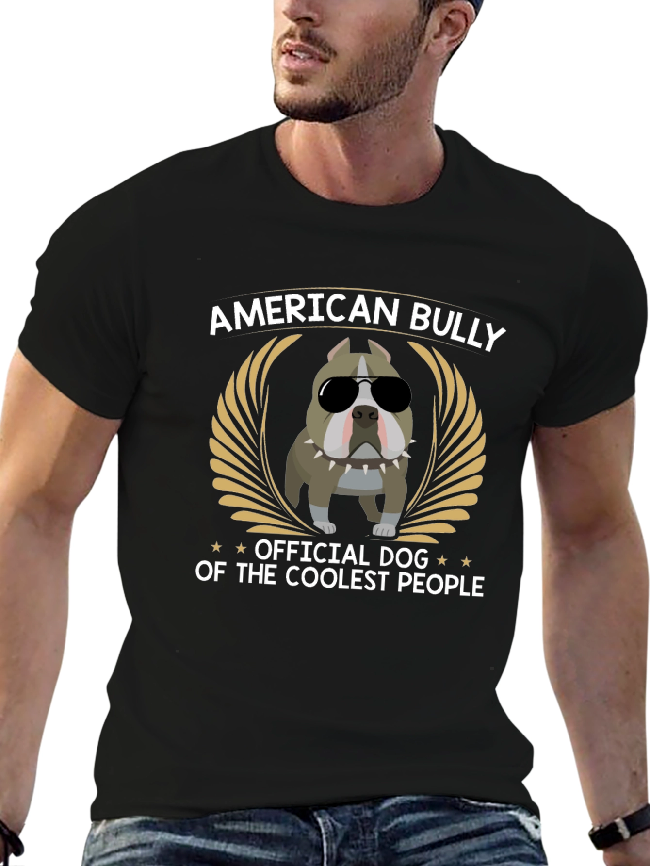 American Bully Coolest People Black Graphic T-Shirt