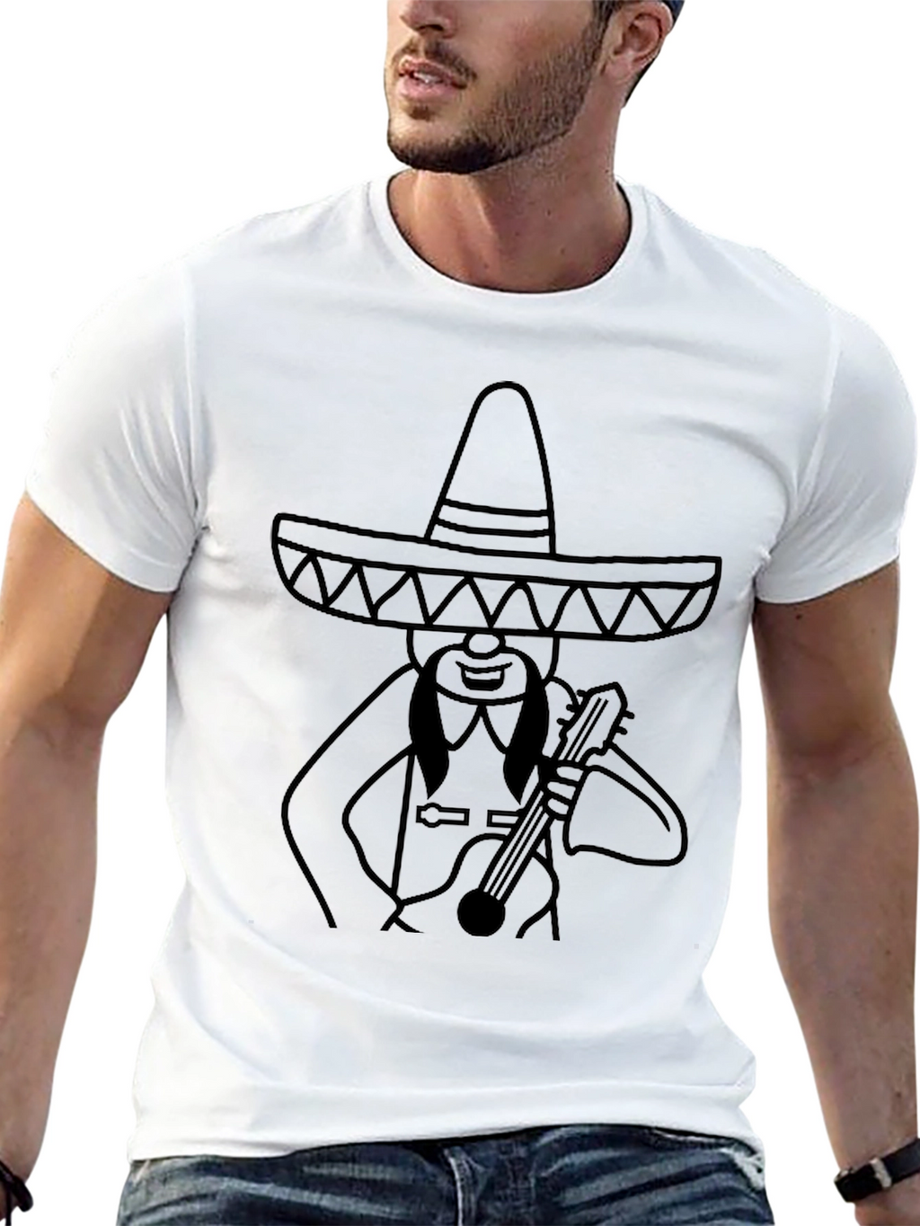 Mariachi Man Graphic Tee - Black T-Shirt