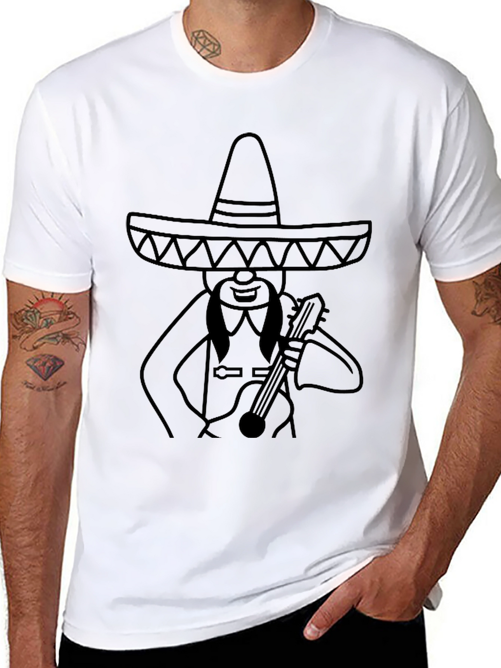 Mariachi Man Graphic Tee - Black T-Shirt
